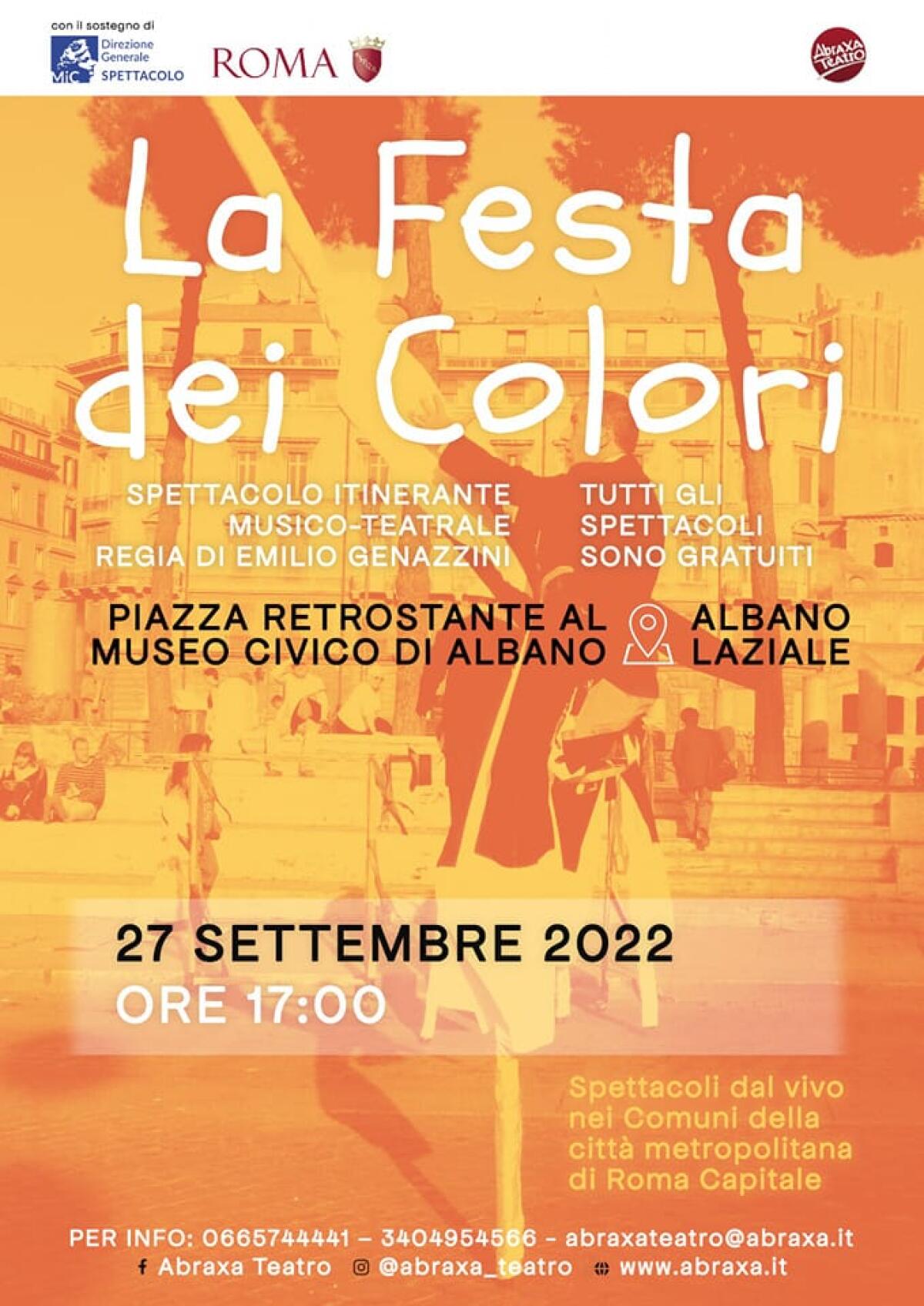 Ad Albano il prossimo 27 Settembre va in scena “La Festa dei Colori”. - 