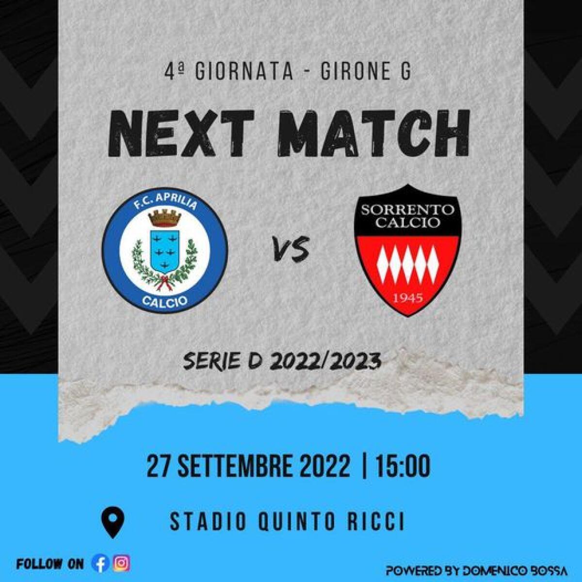 Serie D - 4ª giornata di campionato rinviata a domenica prossima. L'Aprilia anticipa a martedì 27 settembre in casa - 