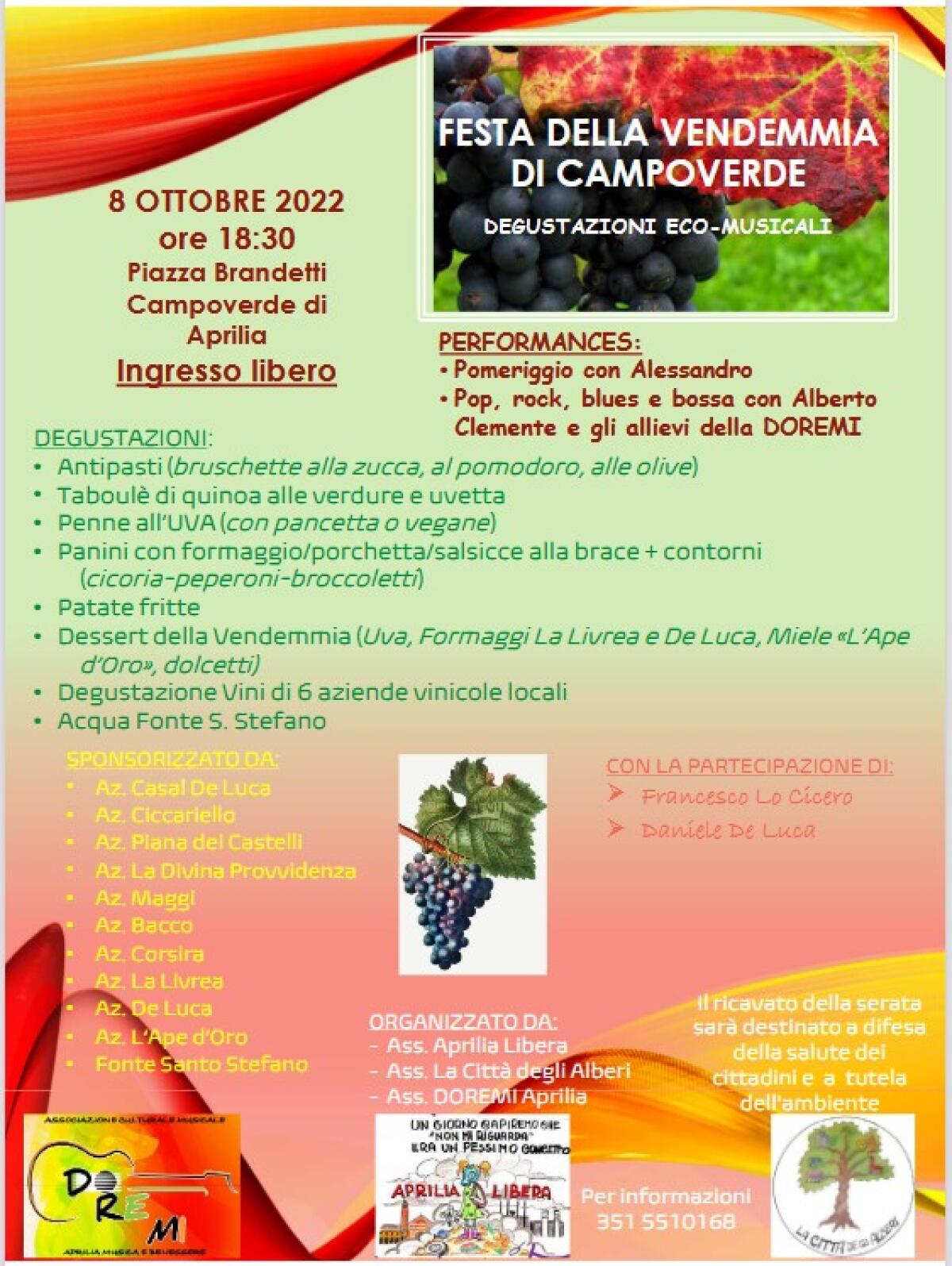 Campoverde - Un Green event per la Festa della vendemmia di sabato 8 ottobre - 