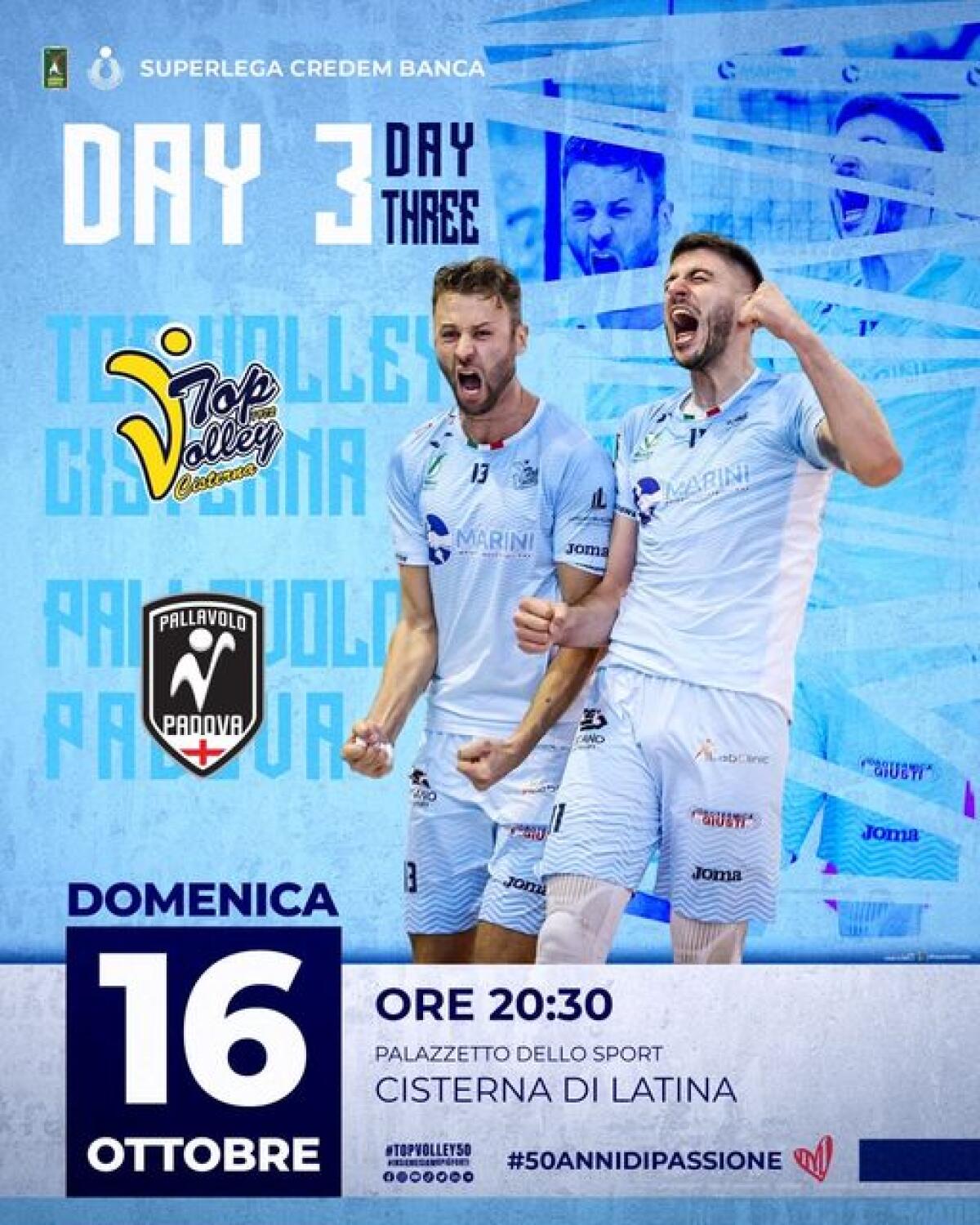 La Top Volley Cisterna aspetta Padova per la sfida serale al Palazzetto di via delle Province - 