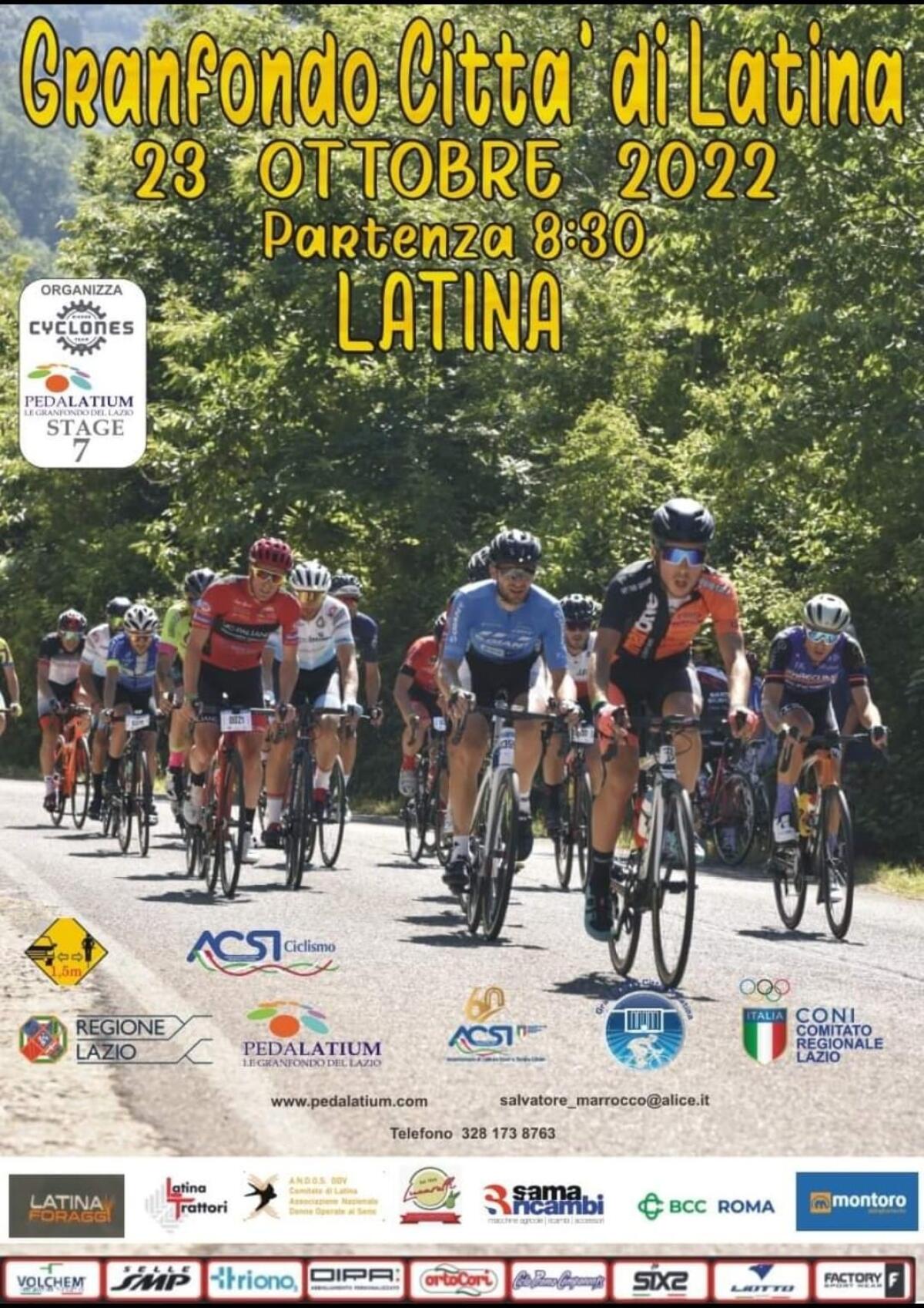 Passione due ruote in primo piano con Granfondo Città di Latina, la gara Ciclistica Amatoriale in scena domenica 23 ottobre - 