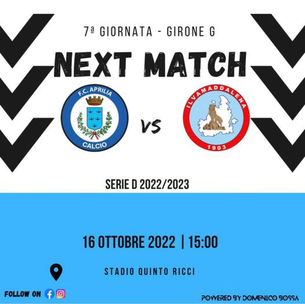 SERIE D – Sfida casalinga per l'Aprilia Calcio che attende l’Ilvamaddalena - 