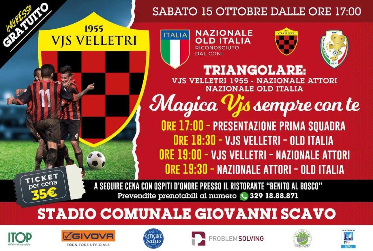 Velletri - I rossoneri si presentano con un triangolare di lusso: attese allo "Scavo" la Nazionale Attori e la Nazionale Old Italia - 