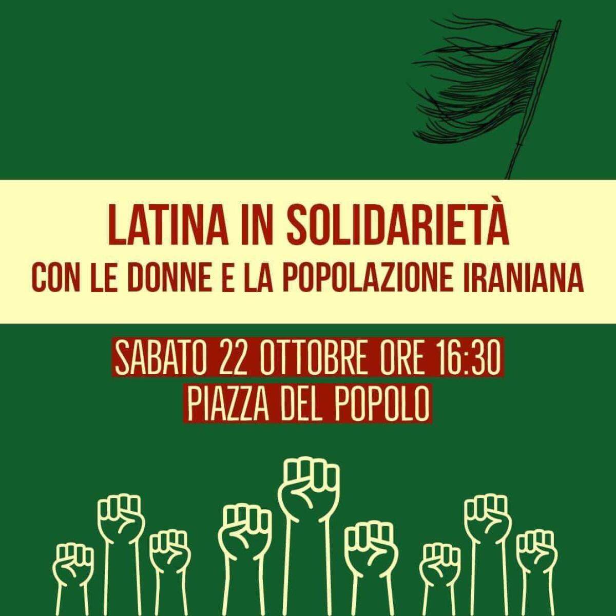Solidarietà alla popolazione iraniana, sit-in in piazza del Popolo a Latina - 