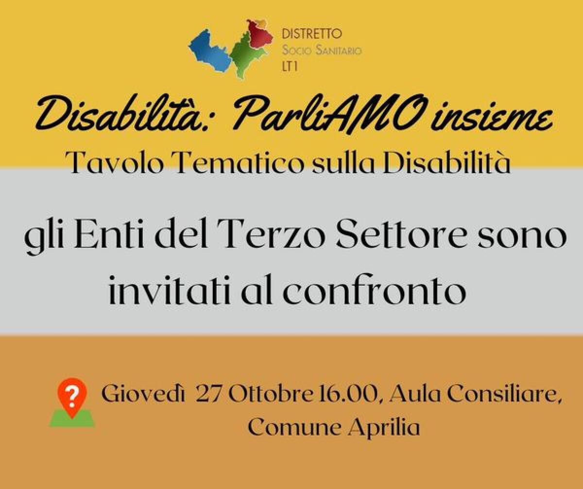 Disabilità, un tavolo tematico per condividere e programmare. Confronto con i cittadini e il terzo settore - 