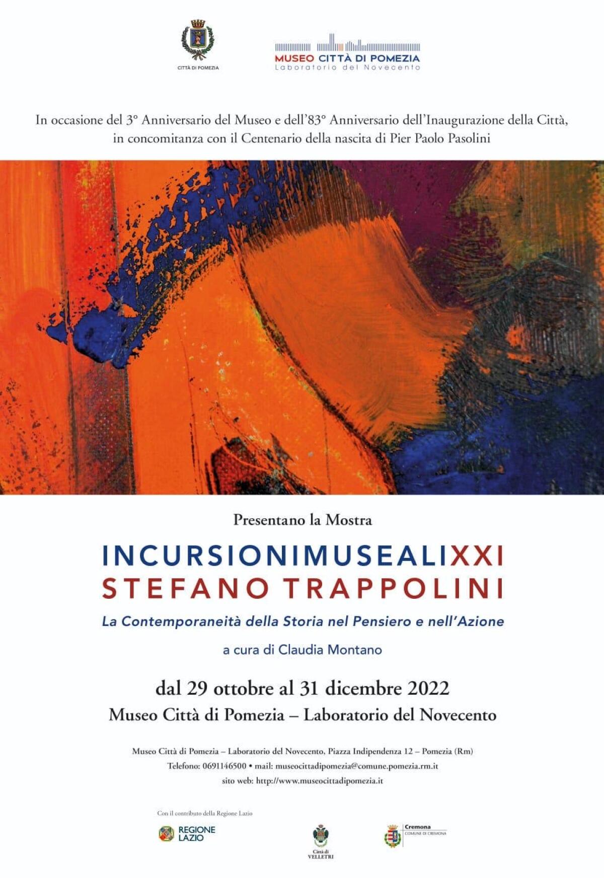 Al “Museo Città di Pomezia-Laboratorio del 900” la mostra IncursioniMuseali XXI” con le opere di Stefano Trappolini. - 