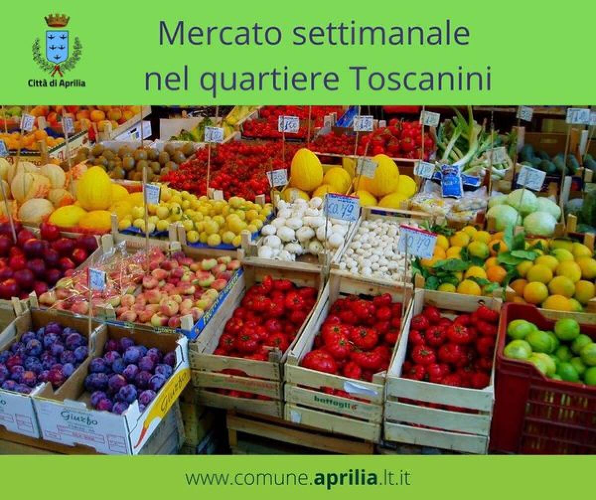 Aprilia - Un mercato rionale per la domenica della zona Toscanini - 