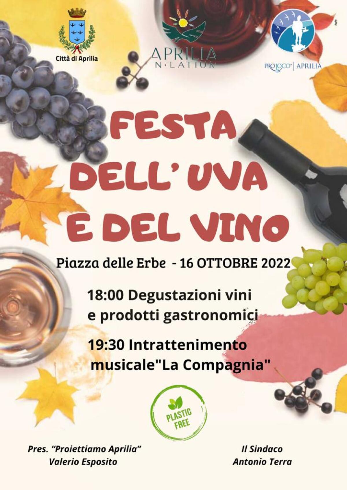 Festa dell’Uva e del Vino questa domenica 16 Ottobre in Piazza delle Erbe, ad Aprilia. - 