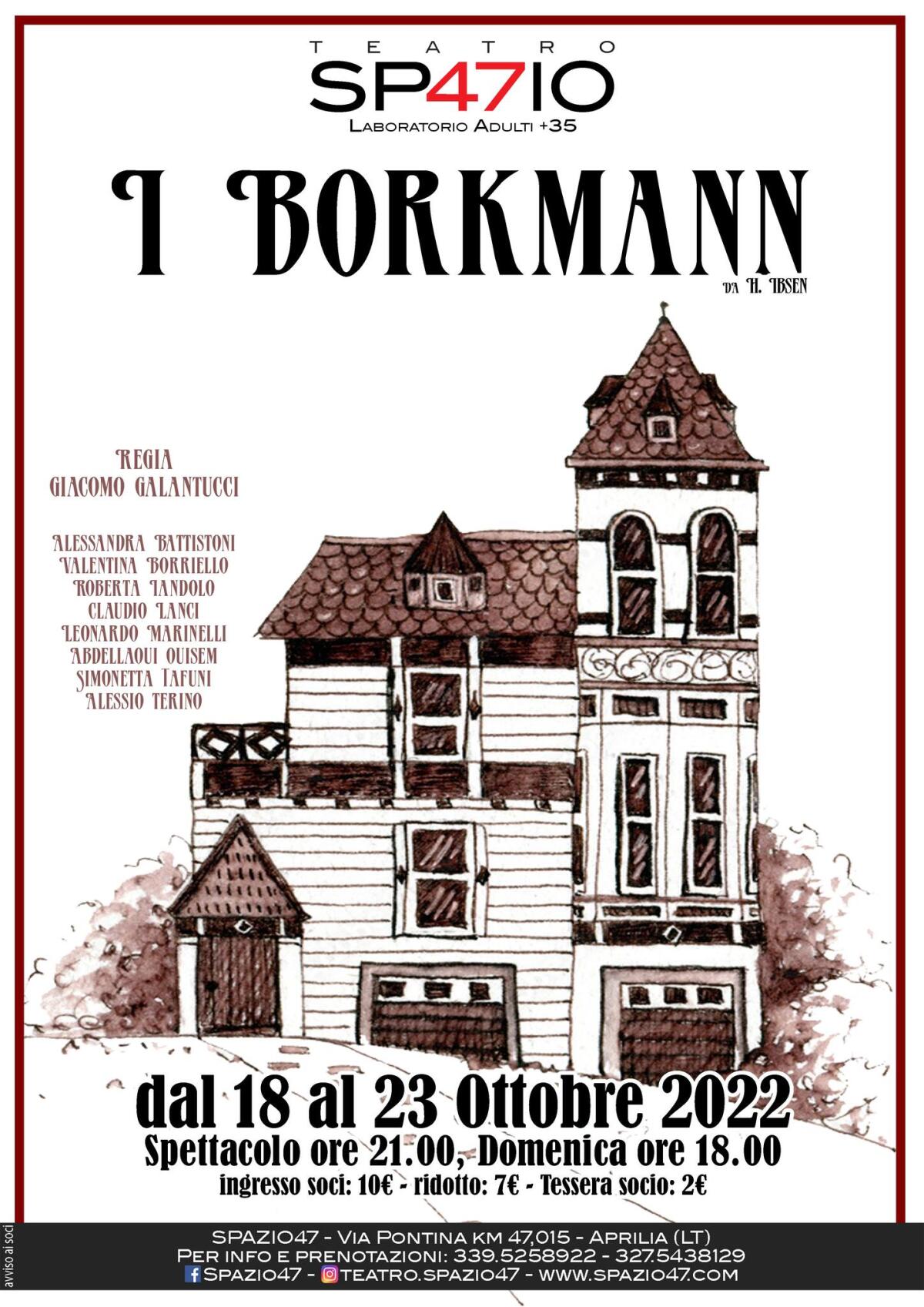 Al Teatro Spazio 47 di Aprilia questa settimana va in scena lo spettacolo “I Borkmann” per la regia di Giacomo Galantucci. - 