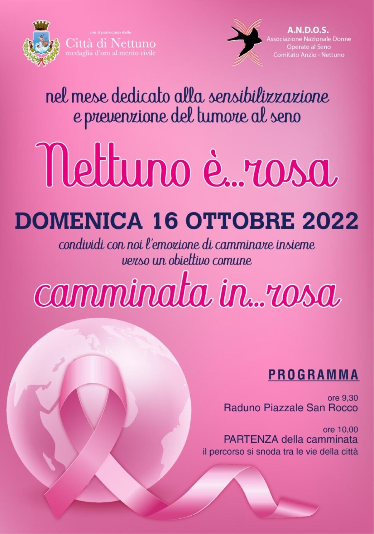 “Ottobre Rosa”: a Nettuno domenica 16 Ottobre “Camminata in…rosa” a favore della campagna dell’Andos. - 