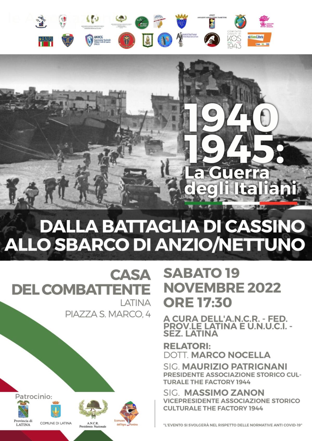 “Dalla Battaglia di Cassino allo Sbarco di Anzio/Nettuno”: la ricostruzione sugli avvenimenti bellici della Campagna d’Italia durante la Seconda Guerra Mondiale - 