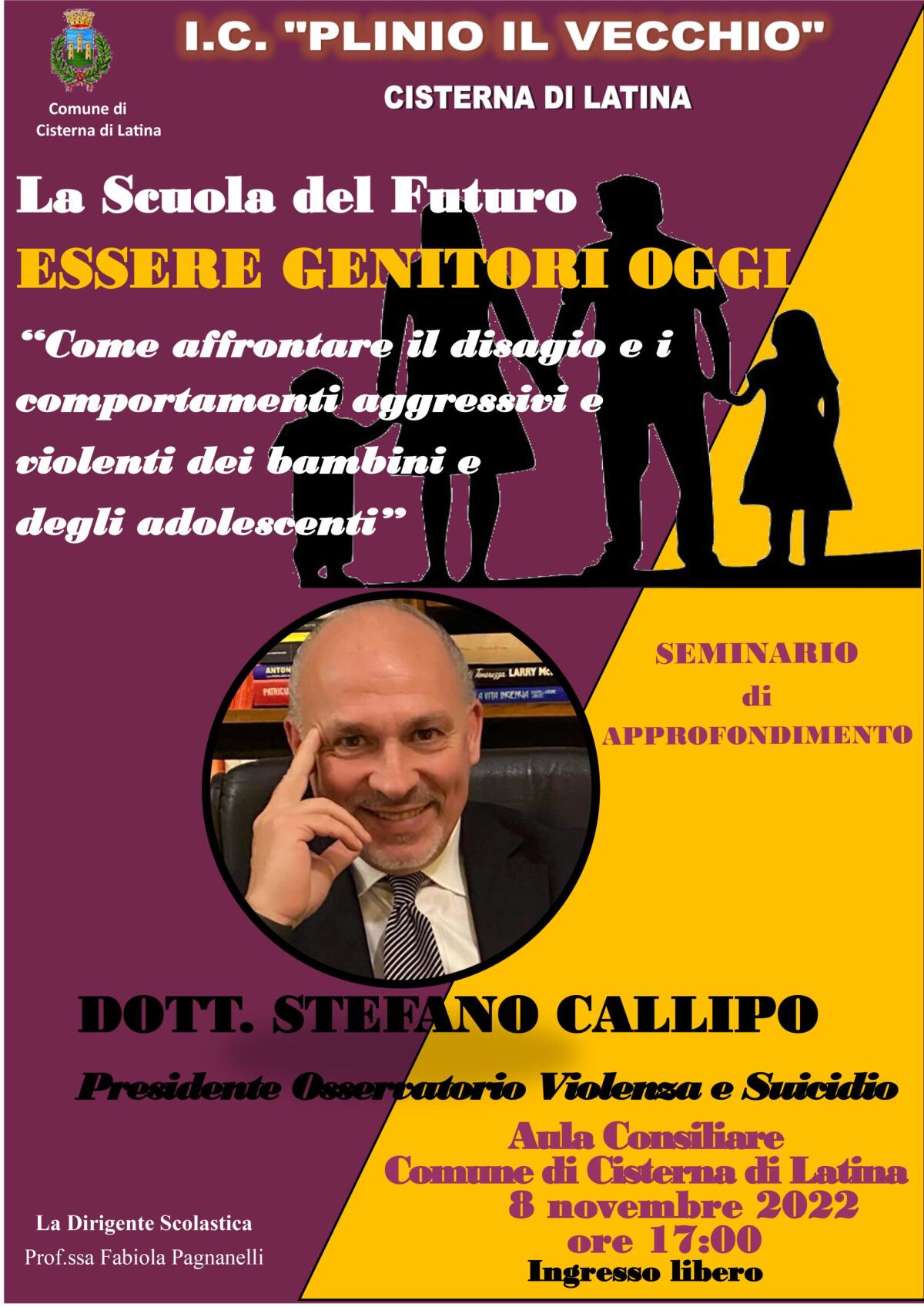 Disagio e comportamenti aggressivi e violenti dei bambini e degli adolescenti: oggi un seminario a Cisterna con lo psicologo Stefano Callipo. - 