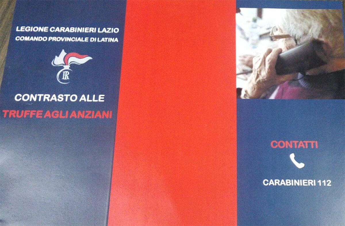 Truffe in danno degli anziani: questo sabato incontro dei Carabinieri a Cisterna presso la parrocchia della Madonna dell'Olmo. - 