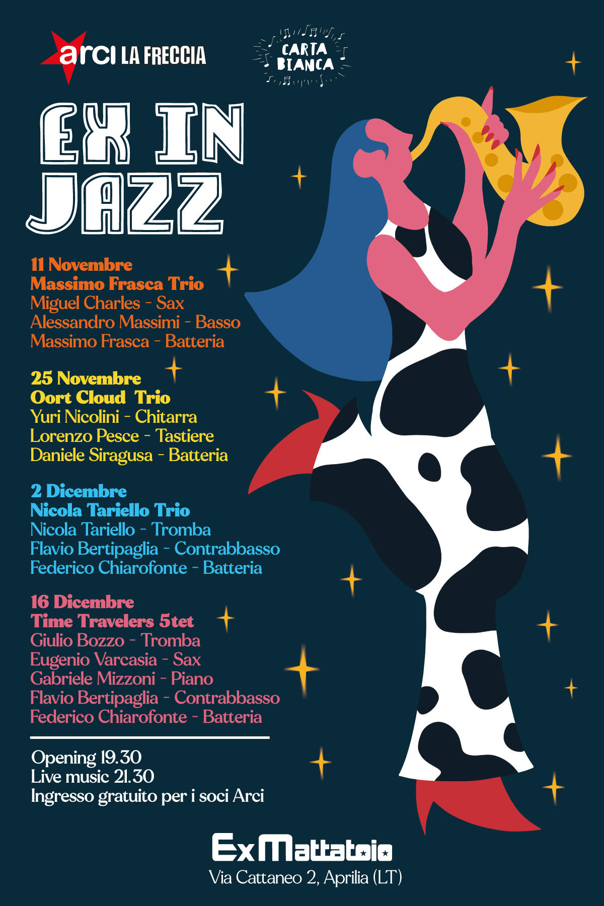 "Ex in Jazz”: da questo venerdì 11 Novembre e sino al 16 Dicembre quattro serate di musica jazz all’Ex Mattatoio di Aprilia. - 