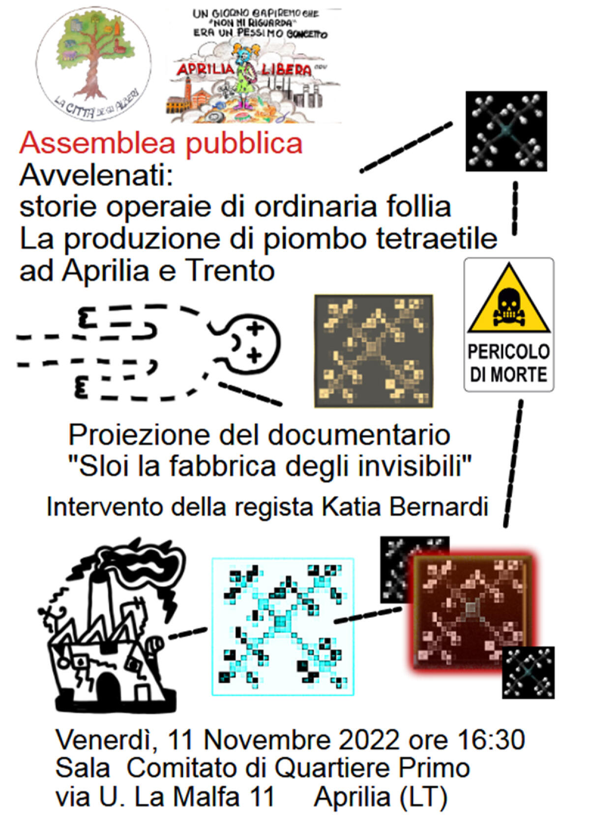 “Avvelenati: storie operaie di ordinaria follia”: questo venerdì ad Aprilia l’assemblea organizzata da “Città degli Alberi” ed “Aprilia Libera”. - 
