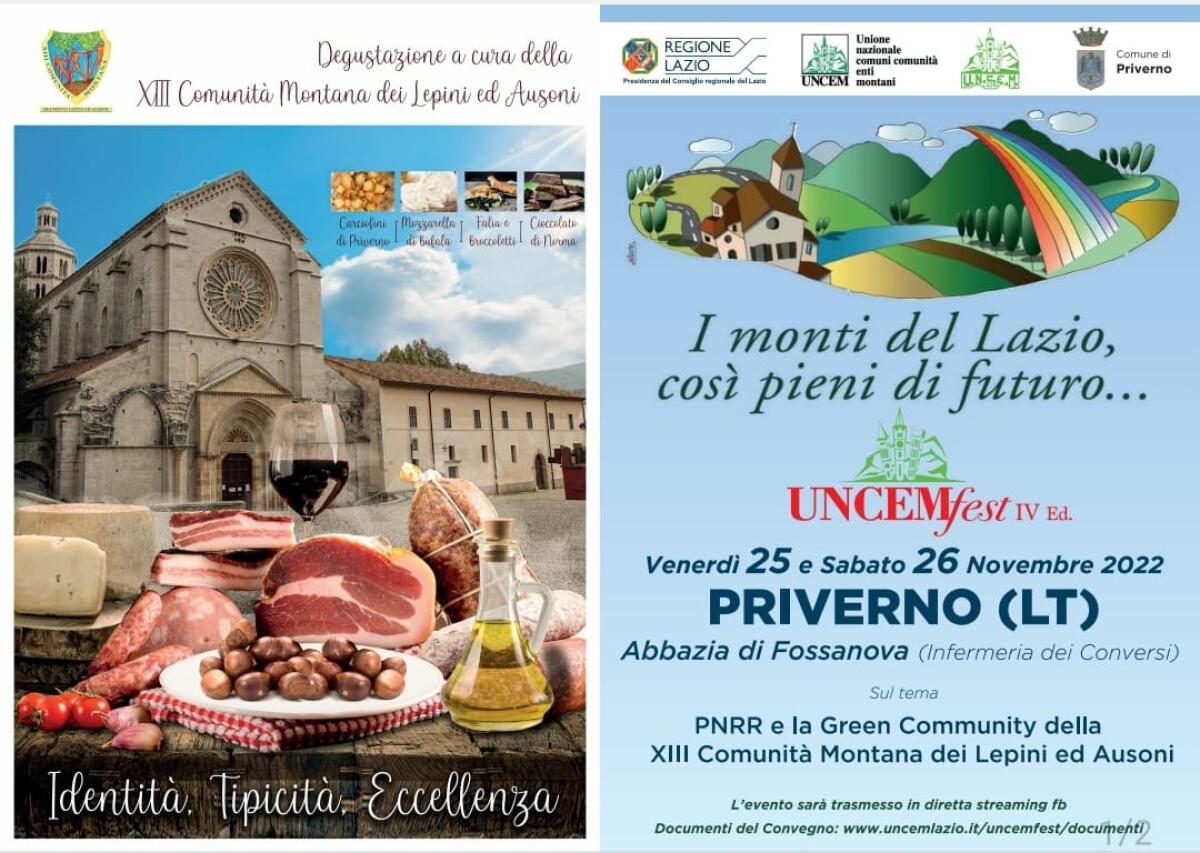 La XIII Comunità Montana dei Monti Lepini-Ausoni ospita l’edizione 2022 dell’UncemFest. - 