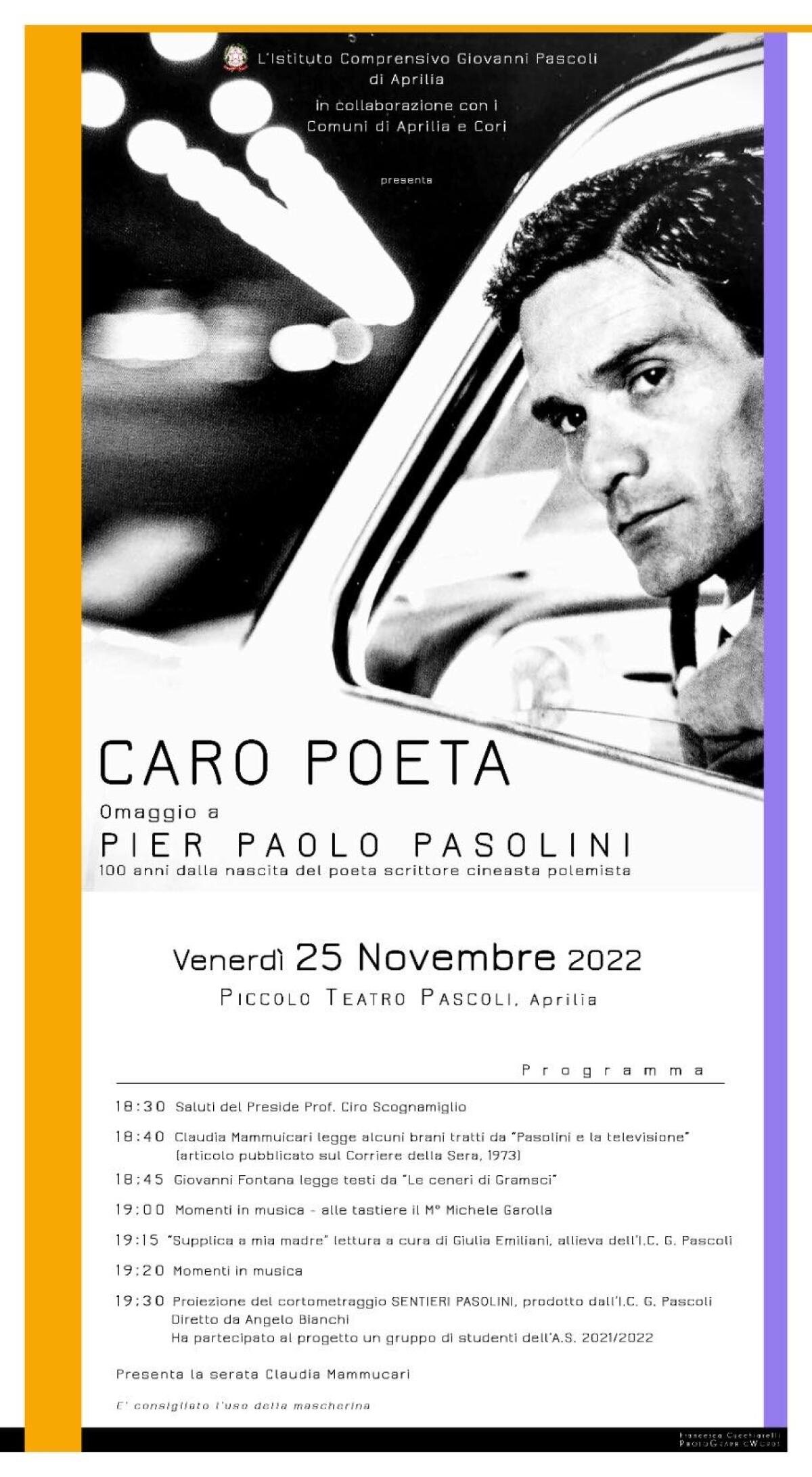 All'Istituto Pascoli di Aprilia l'omaggio a Pier Paolo Pasolini - 