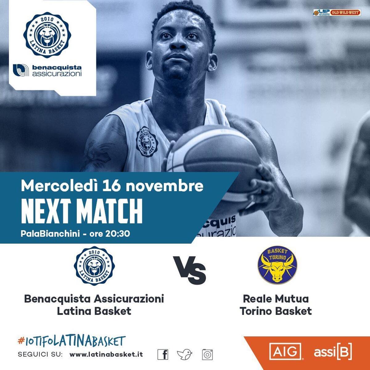 Basket maschile serie A2: questo mercoledì il match tra il Latina e la Reale Mutua Torino. - 