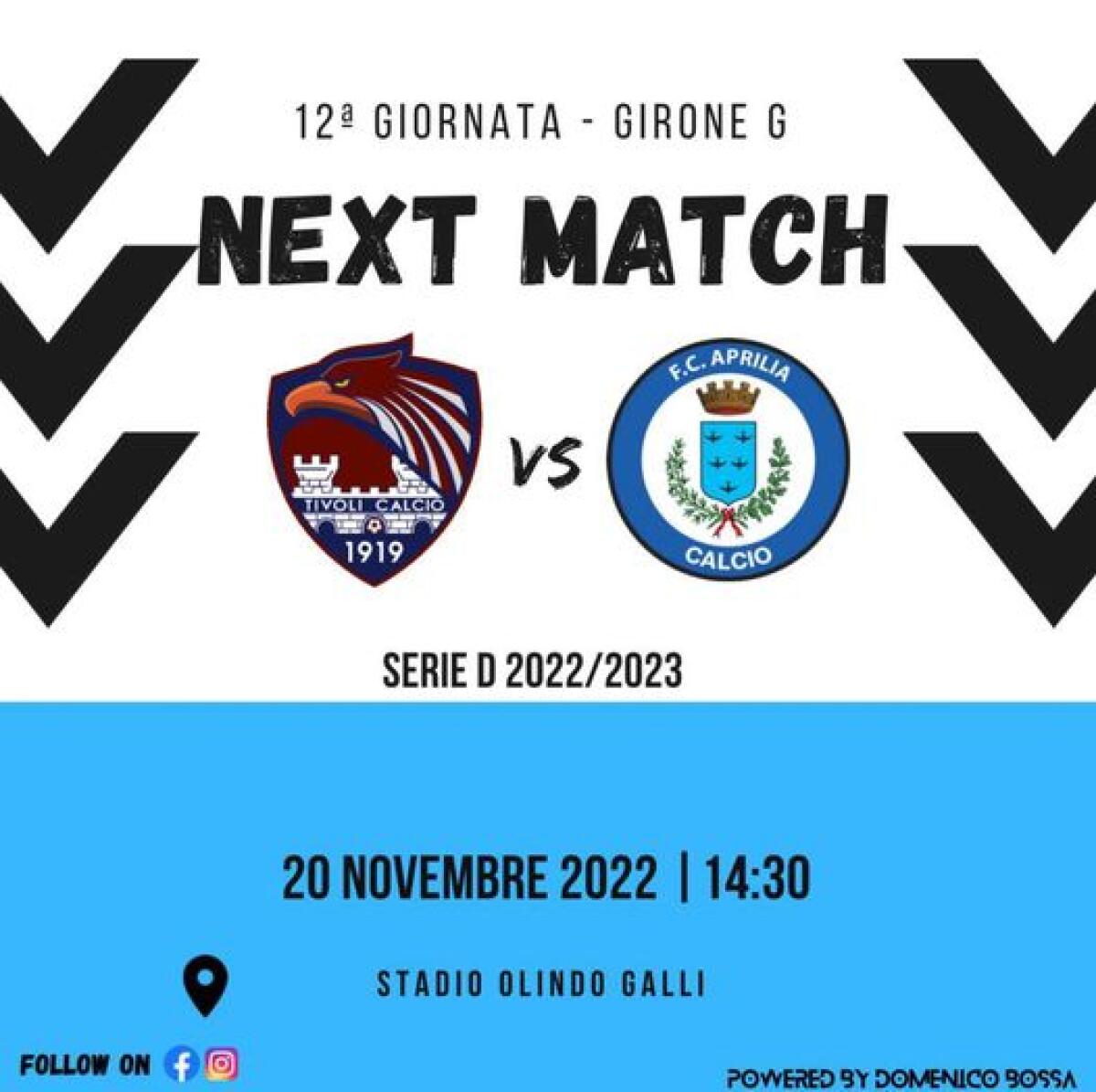 Serie D - Girone G: trasferta a Tivoli per l'Aprilia Calcio - 