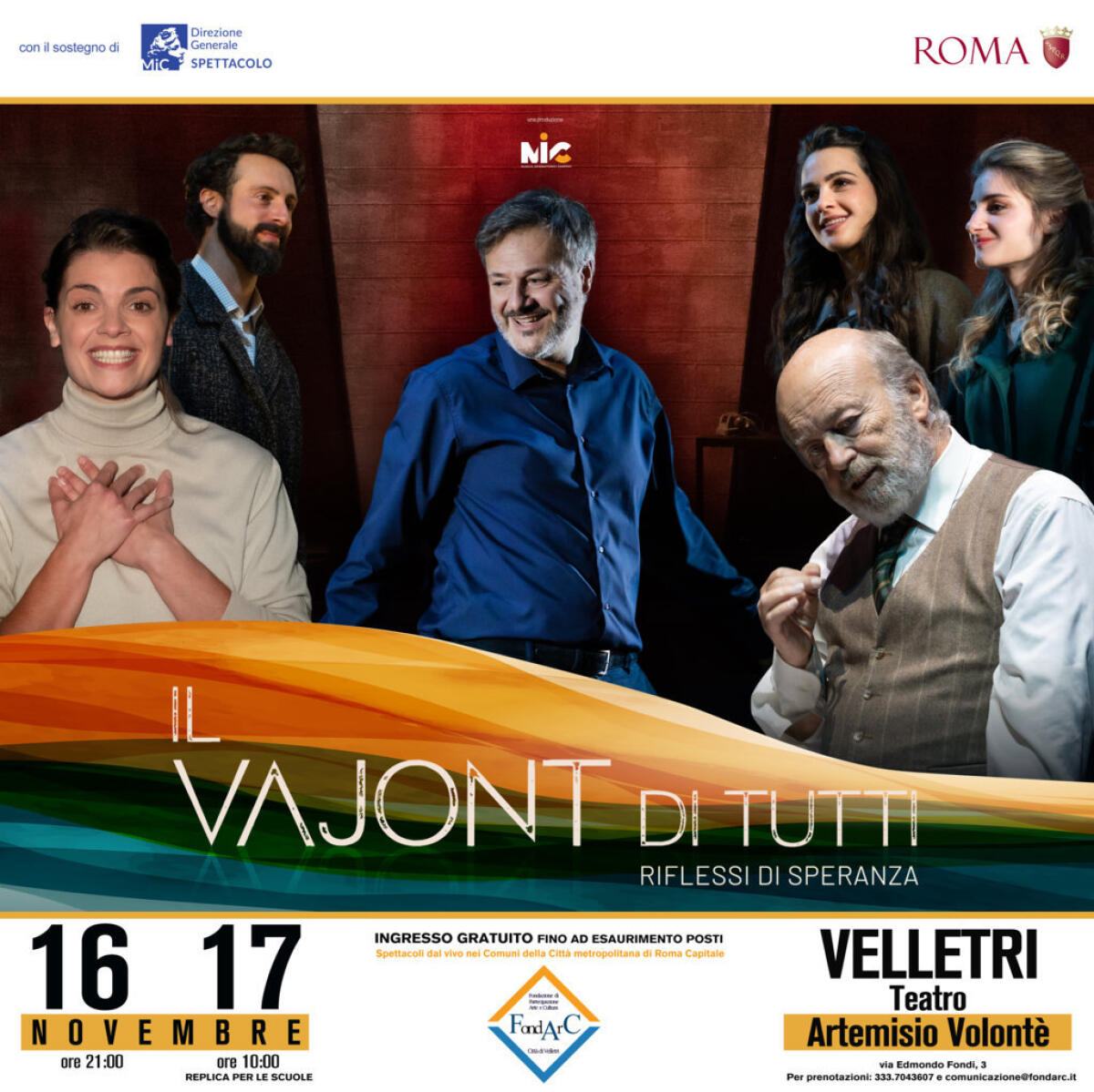 La pièce teatrale “Il Vajont di tutti, riflessi di speranza” in scena al Teatro Artemisio-Gian Maria Volontè di Velletri. - 