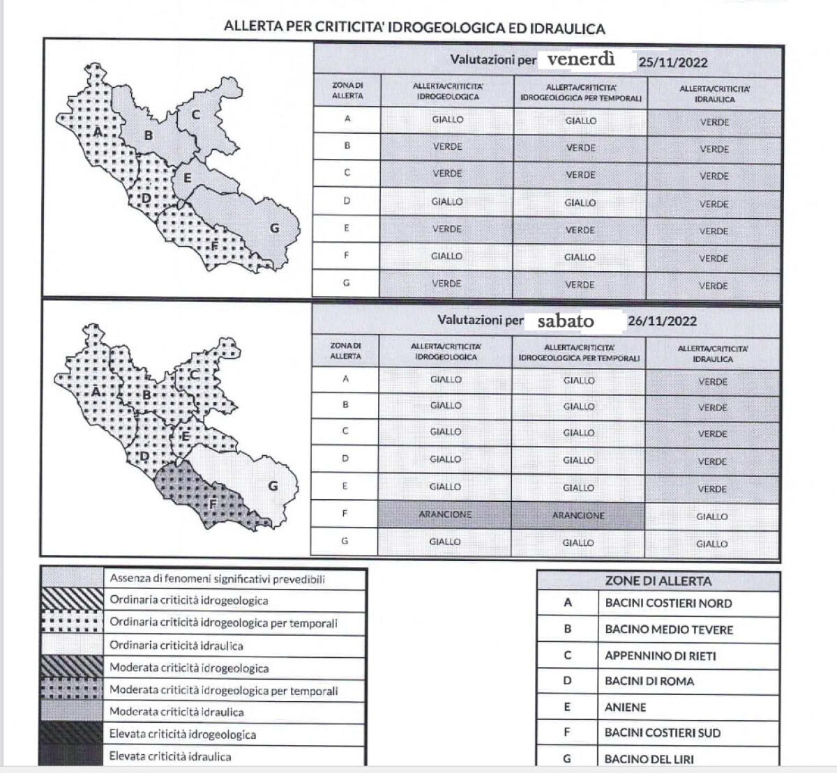 Allerta meteo, sabato arancione - 