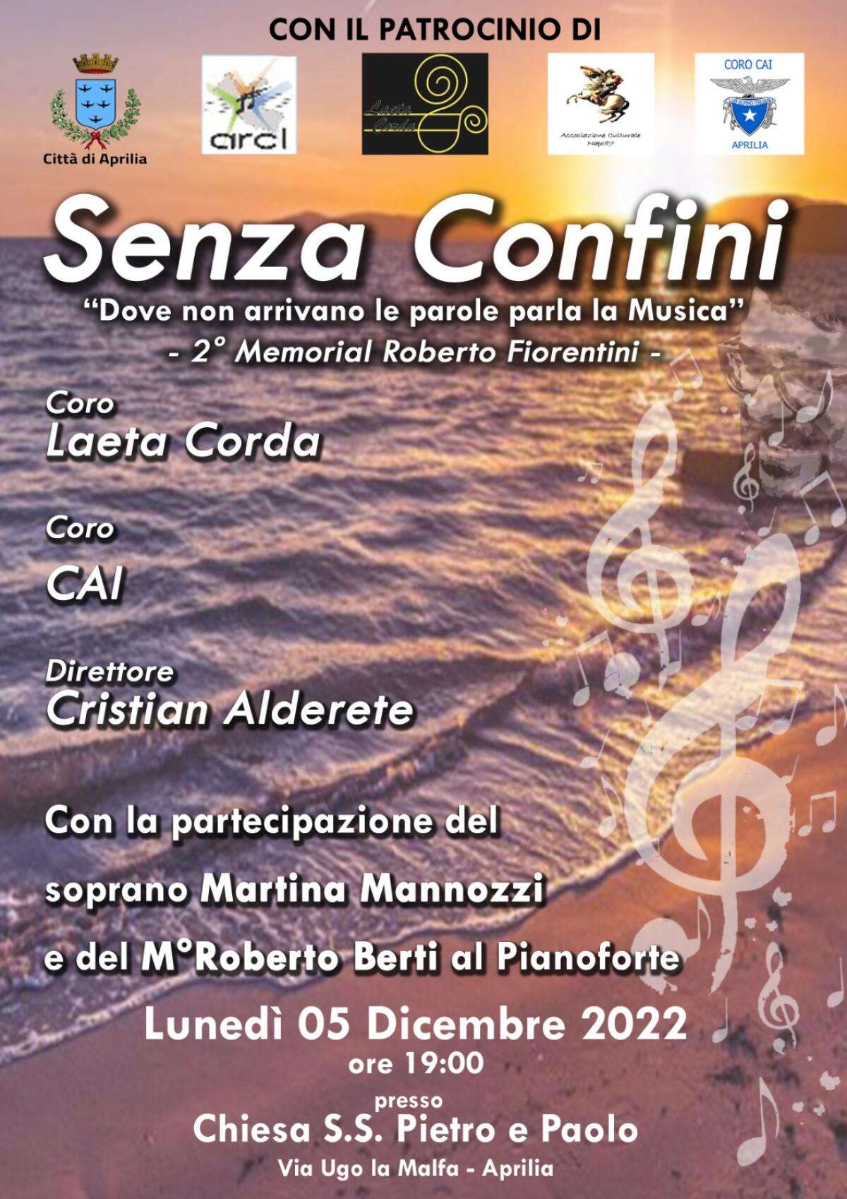 “Senza Confini”: questo lunedì 5 Dicembre ad Aprilia il concerto in memoria di Roberto Fiorentini. - 