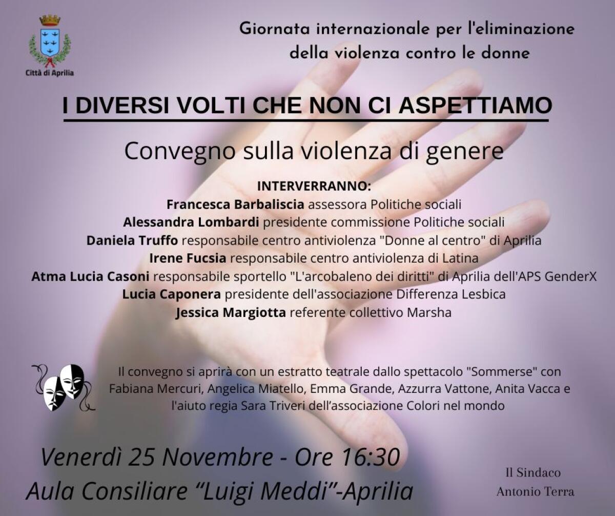 “I volti che non ci aspettiamo”. Ad Aprilia un convegno per la Giornata internazionale contro la violenza sulle donne. - 