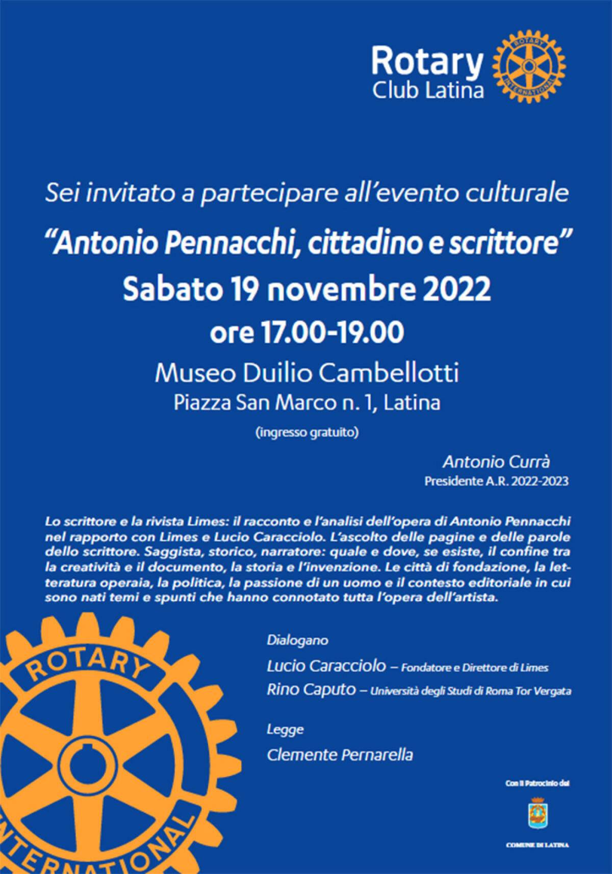 “Antonio Pennacchi, cittadino e scrittore”: appuntamento al Museo Cambellotti - 