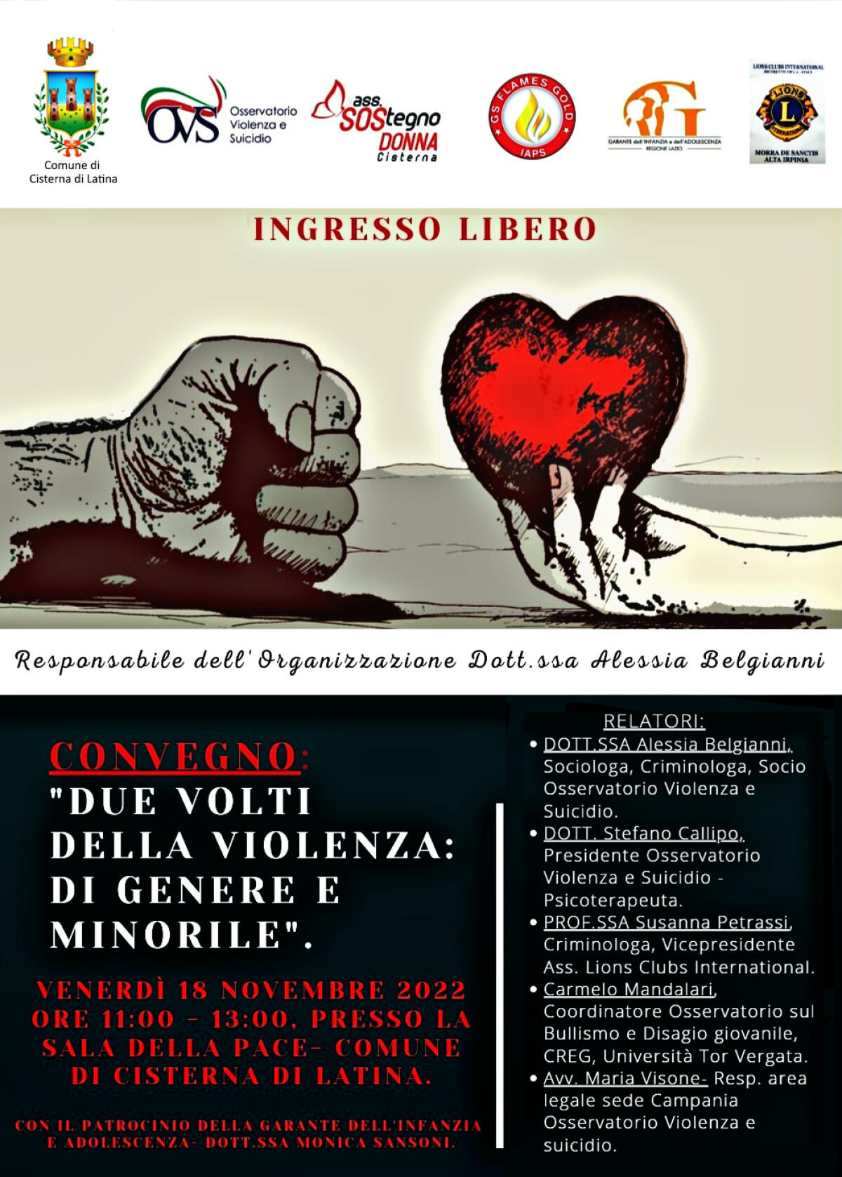 “Due volti della violenza: di genere e minorile”, il convegno a Cisterna - 