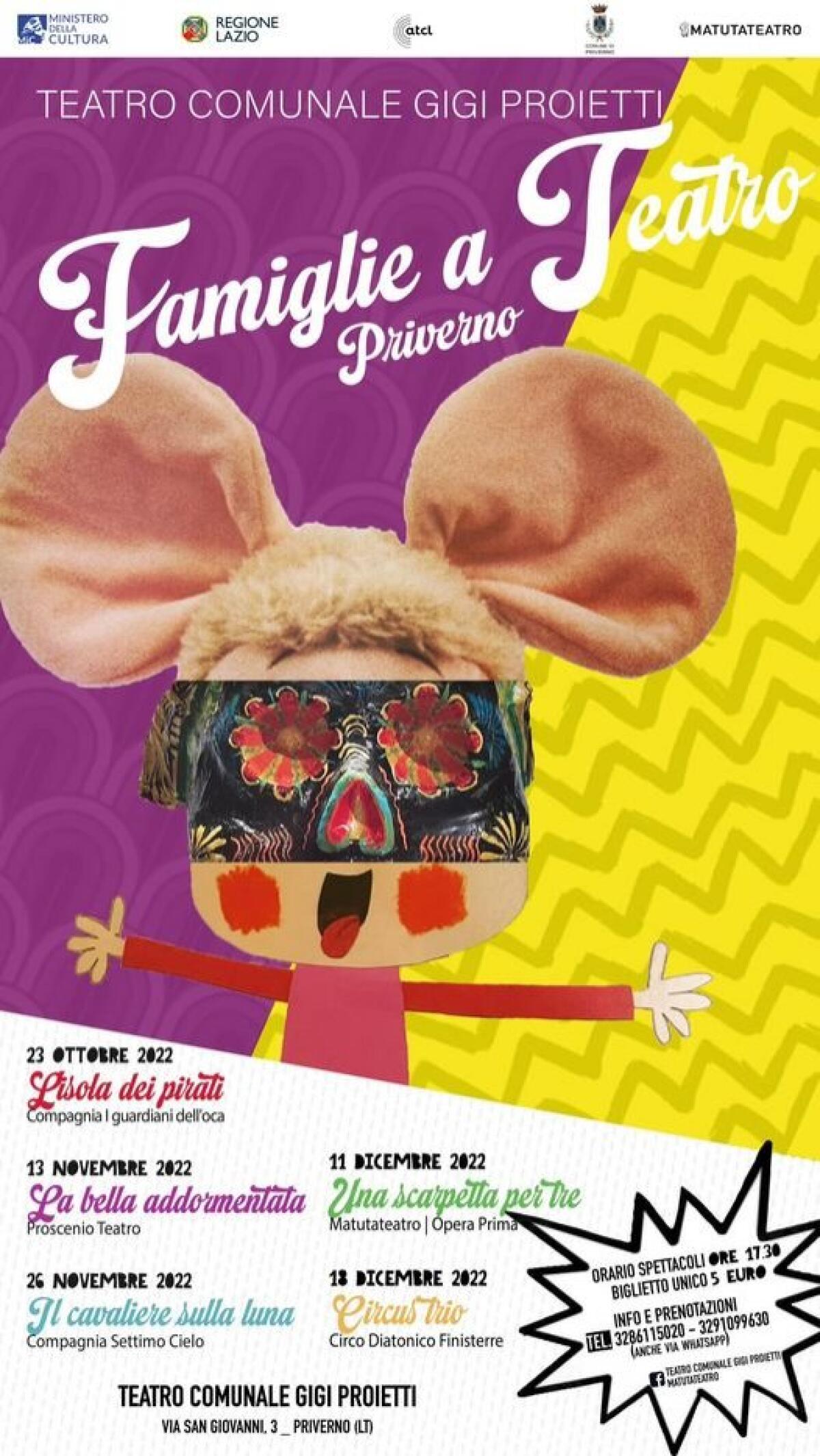 Lo spettacolo “La bella addormentata?” domenica 13 novembre a Priverno per la rassegna “Famiglie A Teatro”. - 