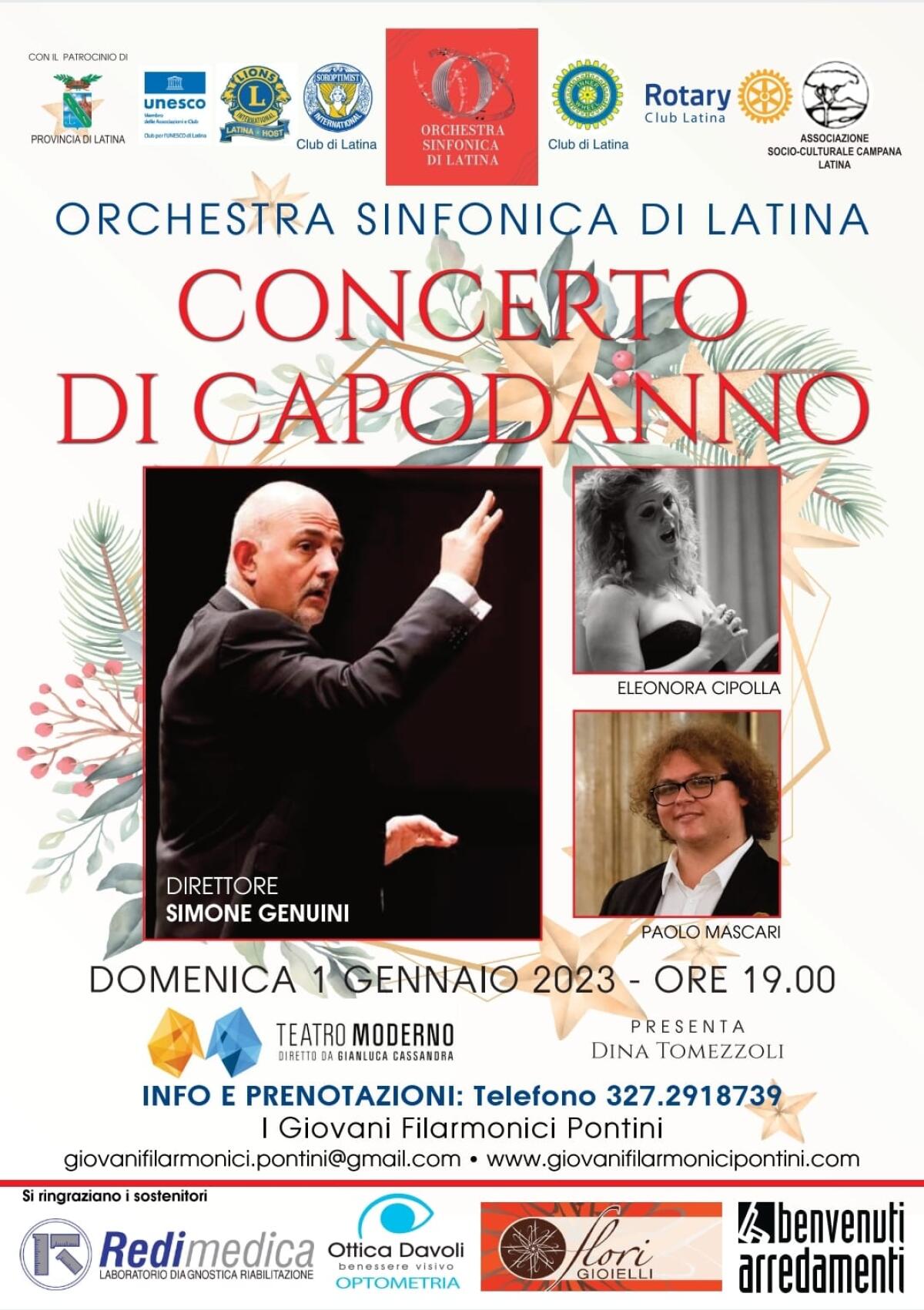 Concerto di Capodanno a Latina con l’Orchestra Sinfonica diretta dal Maestro Simone Genuini. - 