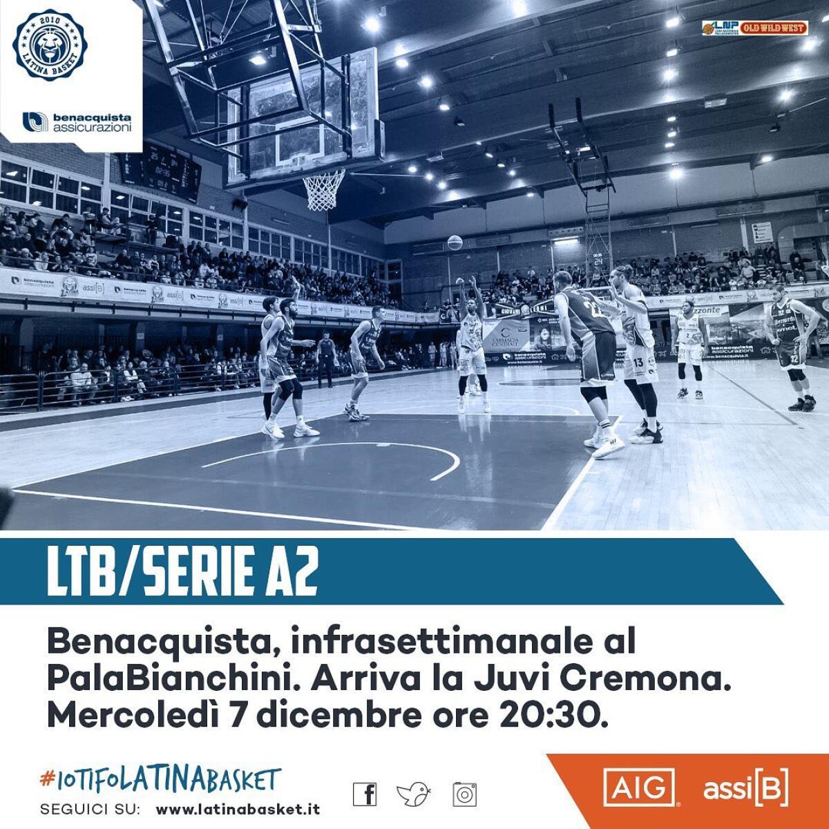 Basket serie A2 maschile: stasera al PalaBianchini Latina riceve Cremona. - 