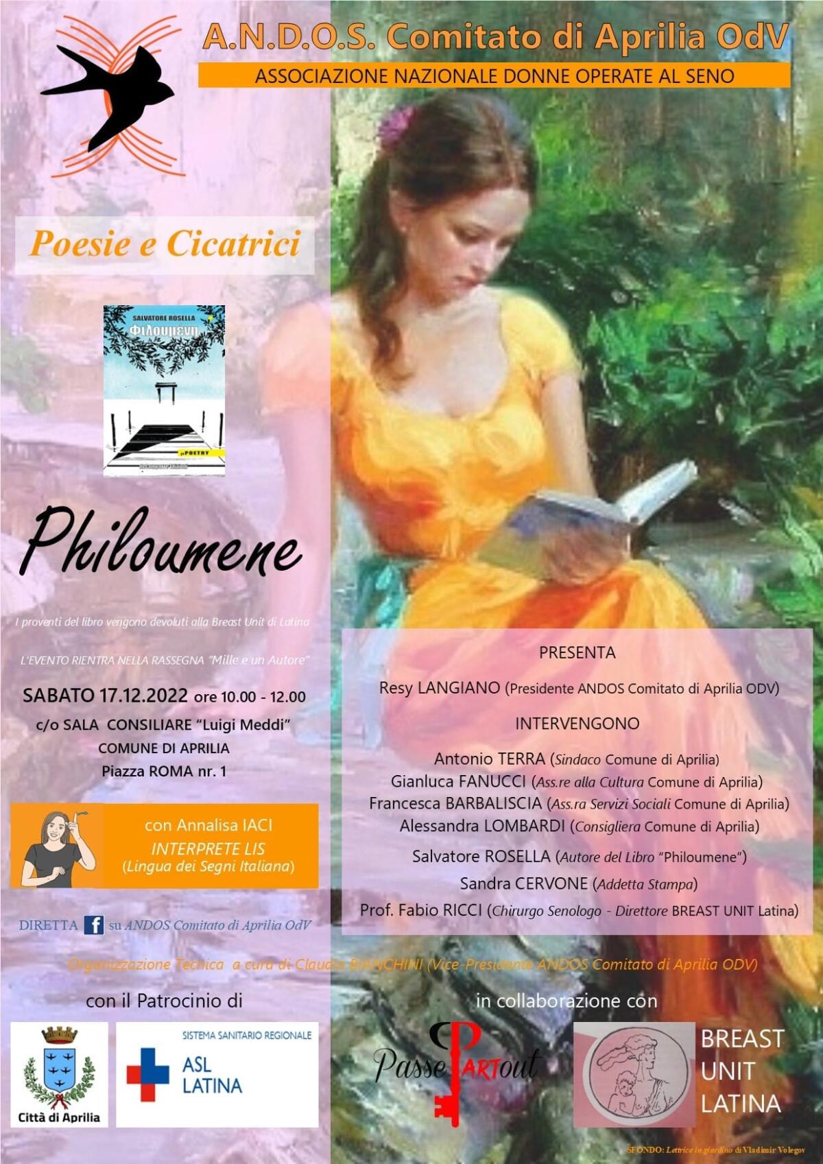 “Poesie e Cicatrici”: questo sabato l’iniziativa socio-culturale dell’Andos di Aprilia. - 