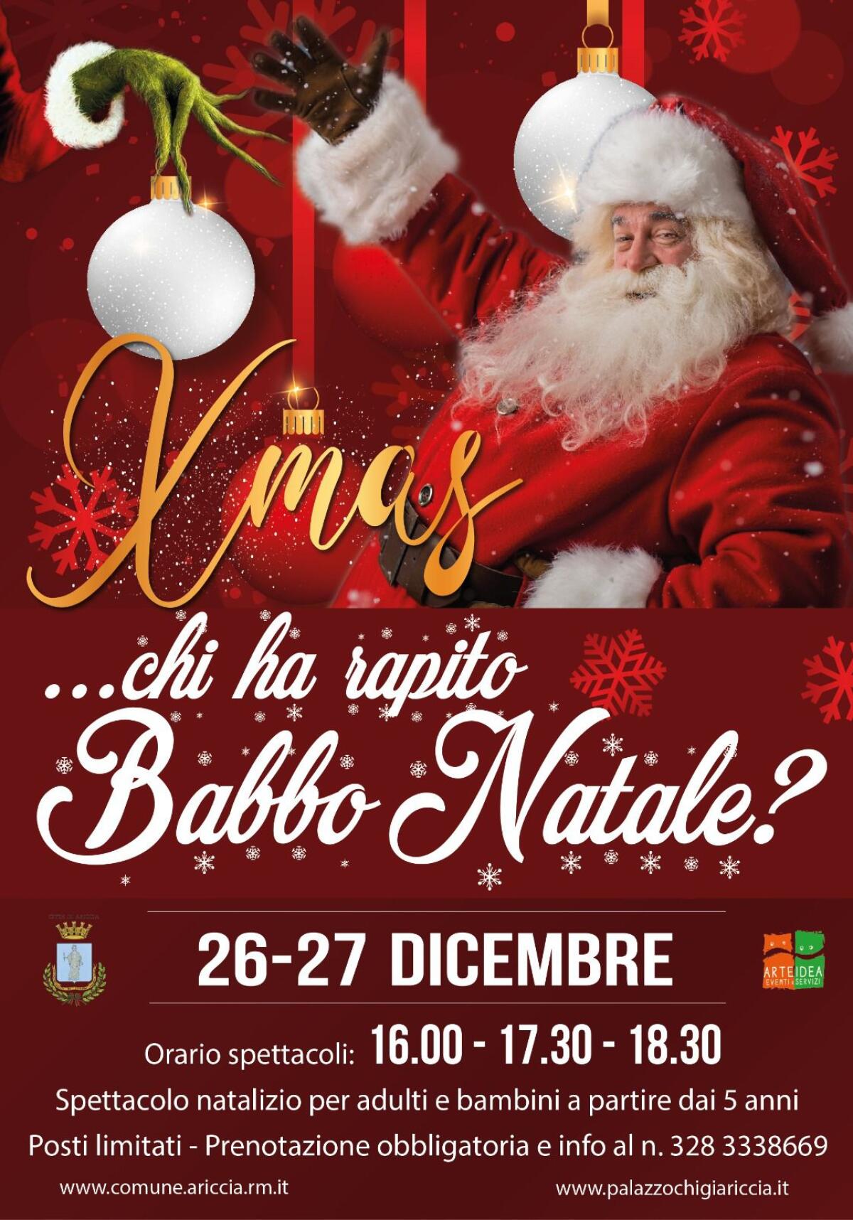 A Palazzo Chigi ad Ariccia lo spettacolo natalizio “Chi ha rapito Babbo Natale?” - 