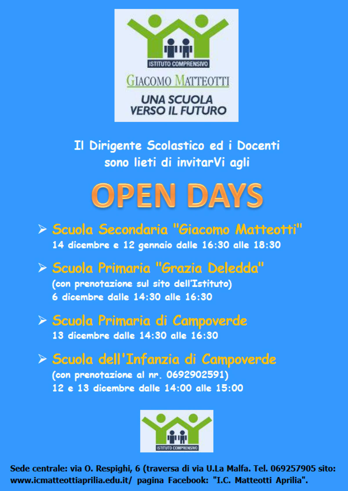 E' tempo di open day presso l'Istituto Comprensivo Matteotti di Aprilia - 