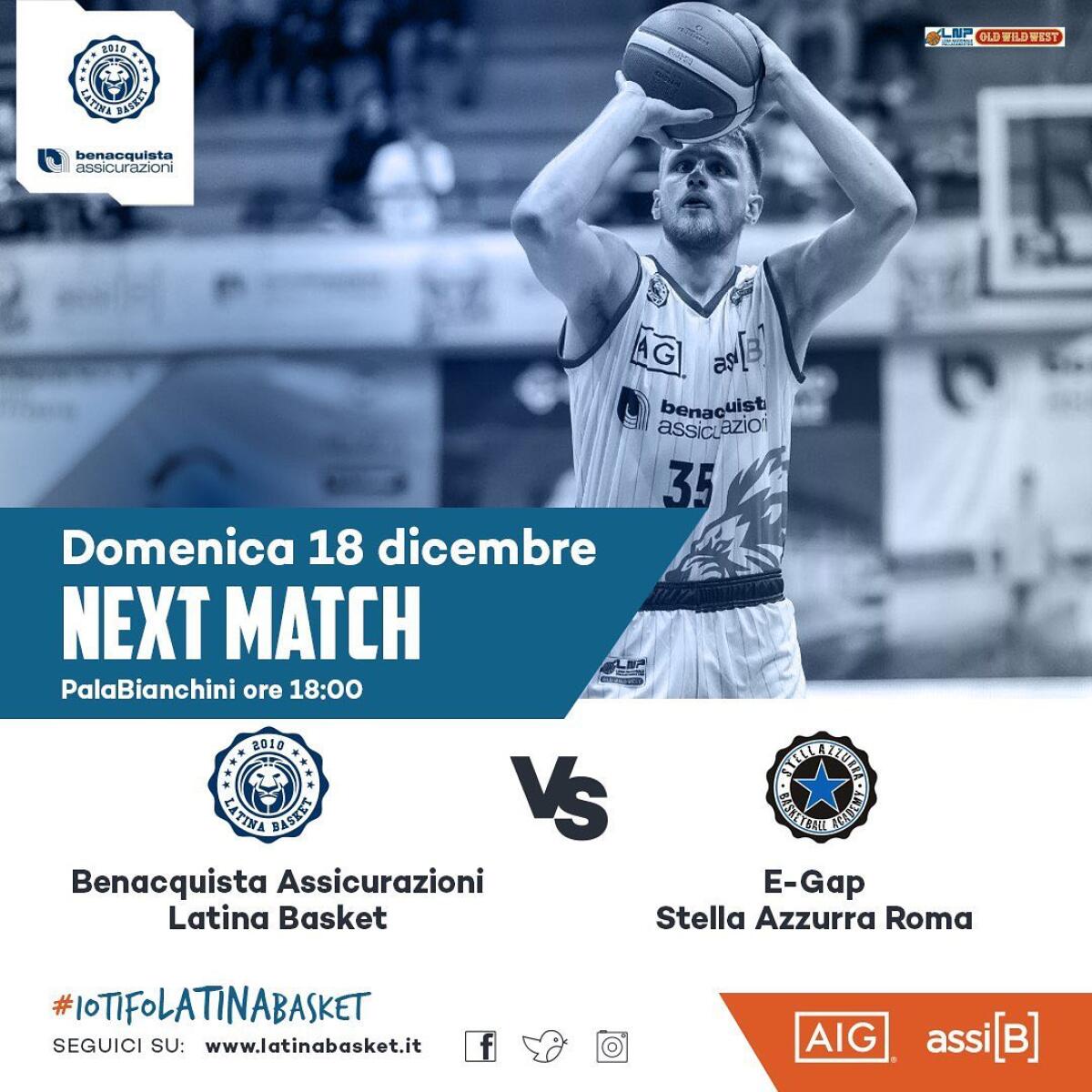Basket A2 maschile: Latina questa domenica ospita la Stella Azzurra Roma. - 