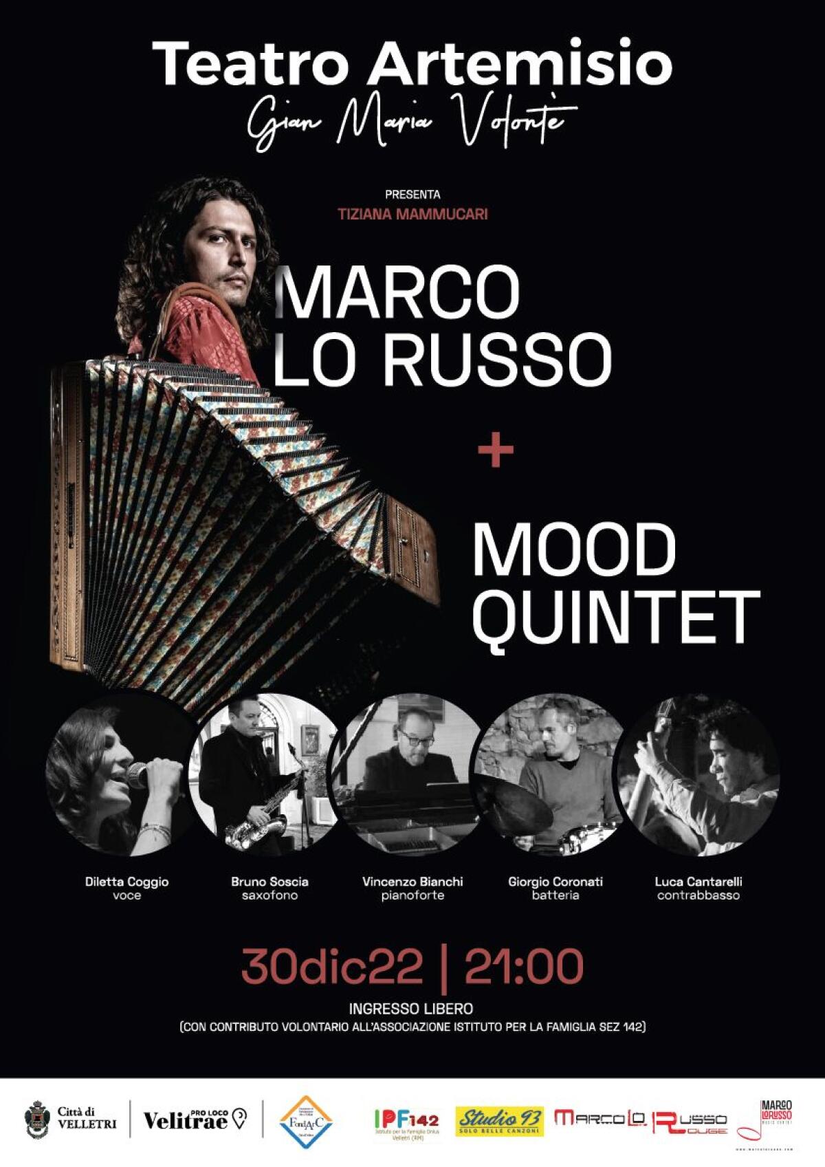 Marco Lo Russo e il Mood Quintet protagonisti la sera del 30 dicembre a Velletri - 