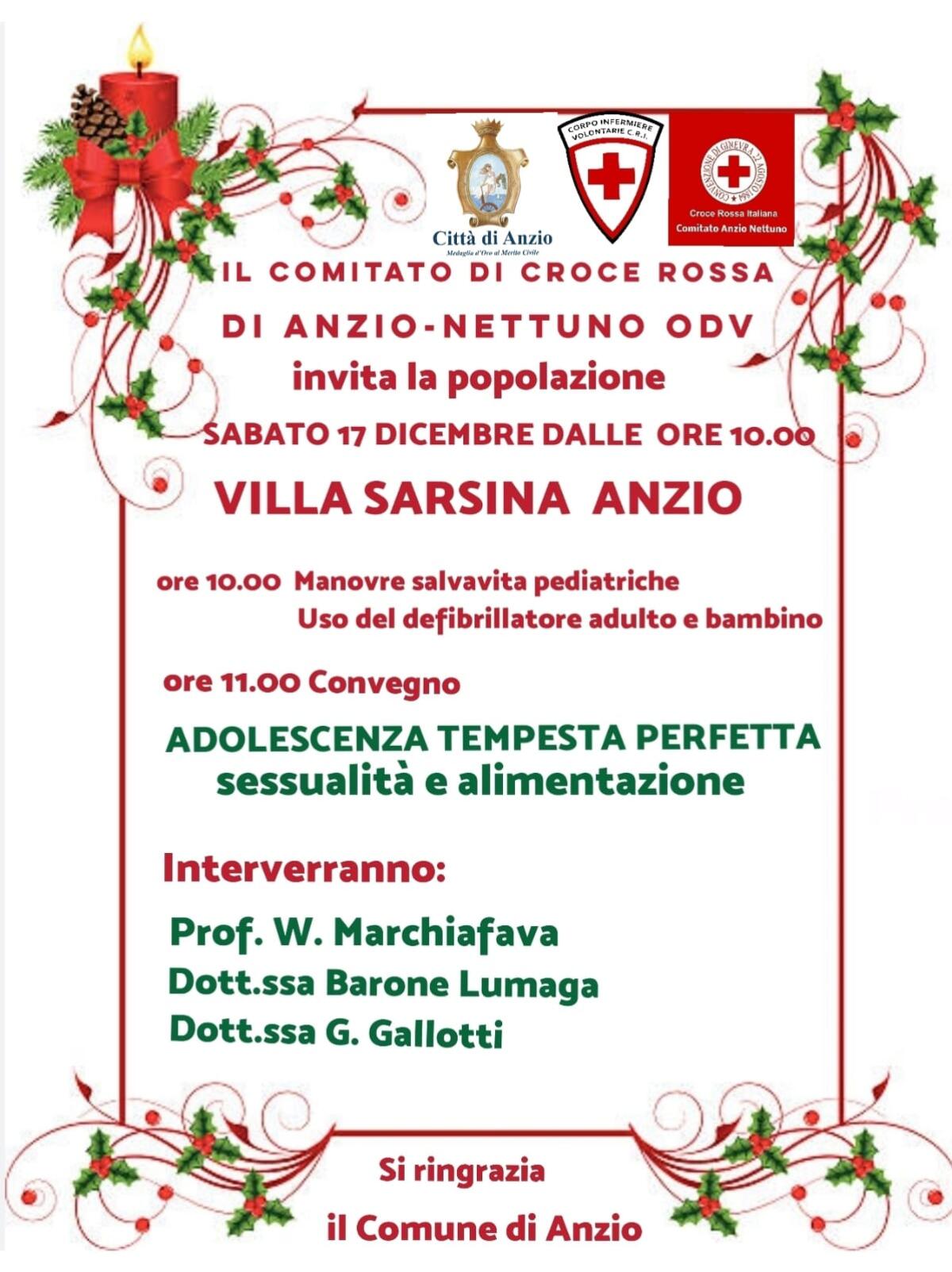 Adolescenza, sessualità e alimentazione. Ad Anzio un convegno organizzato dalla Croce Rossa. - 