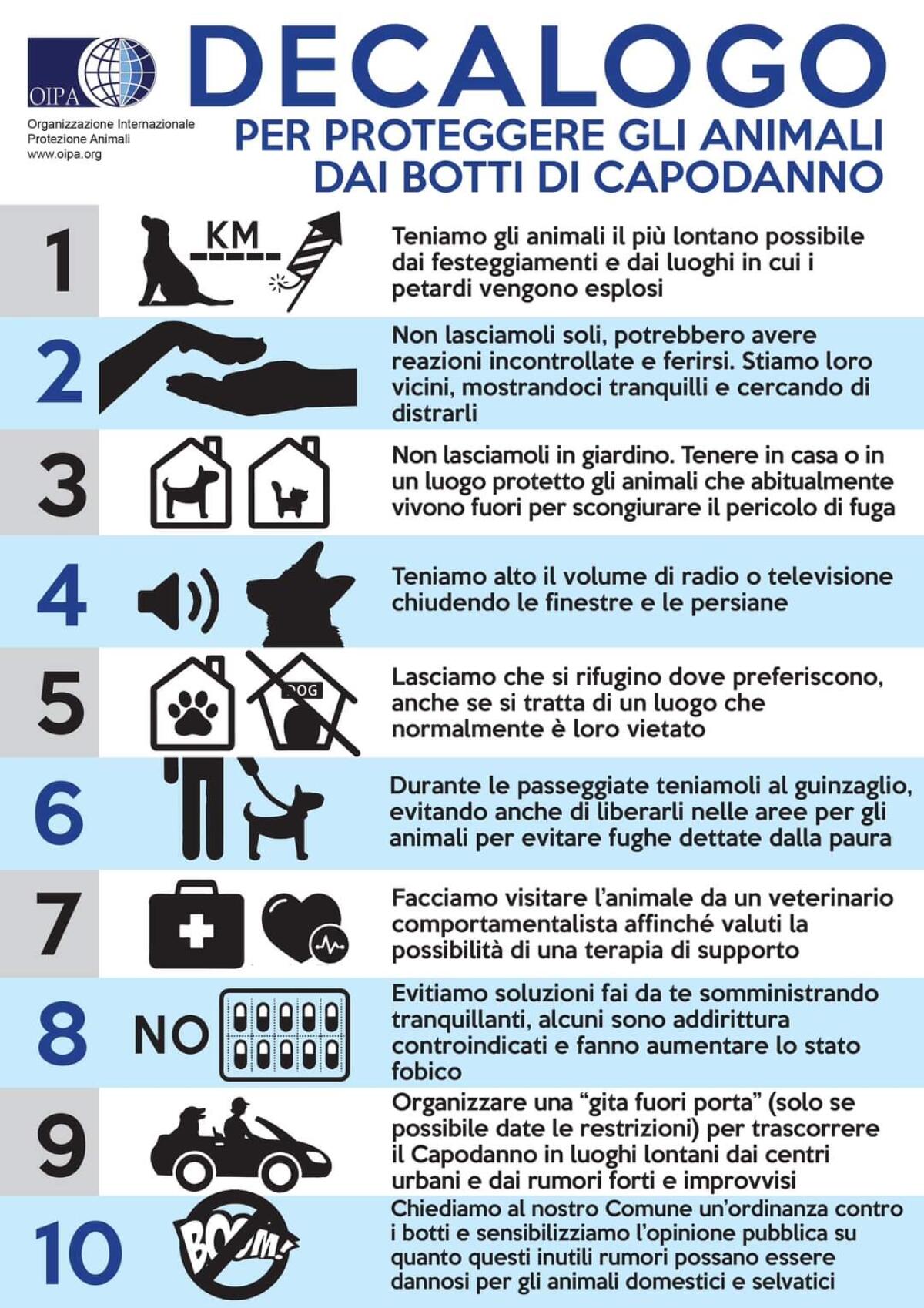 Ordinanza "anti botti" anche a Lanuvio per salvaguardare anche i nostri amici animali. - 