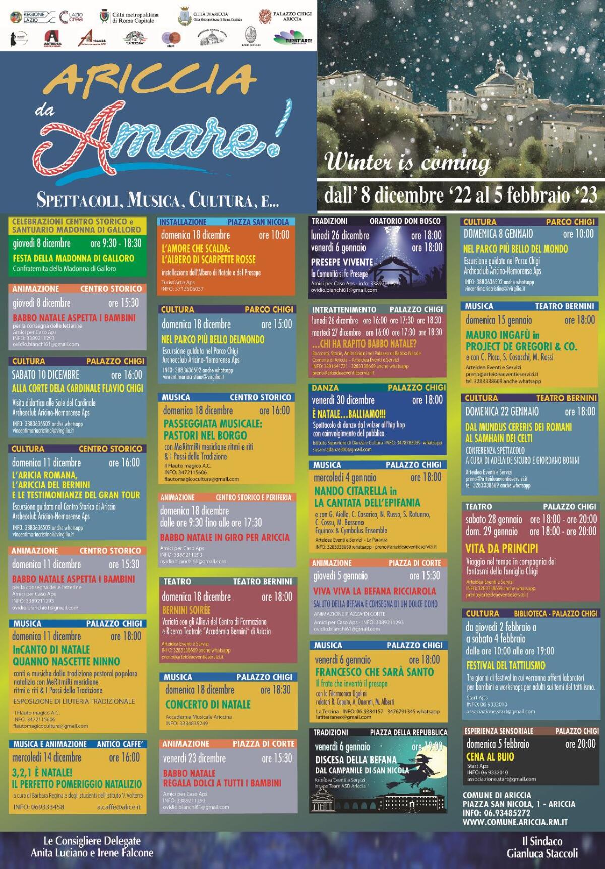 Per Natale ai Castelli Romani torna la kermesse “Ariccia da Amare – Winter is Coming”. - 