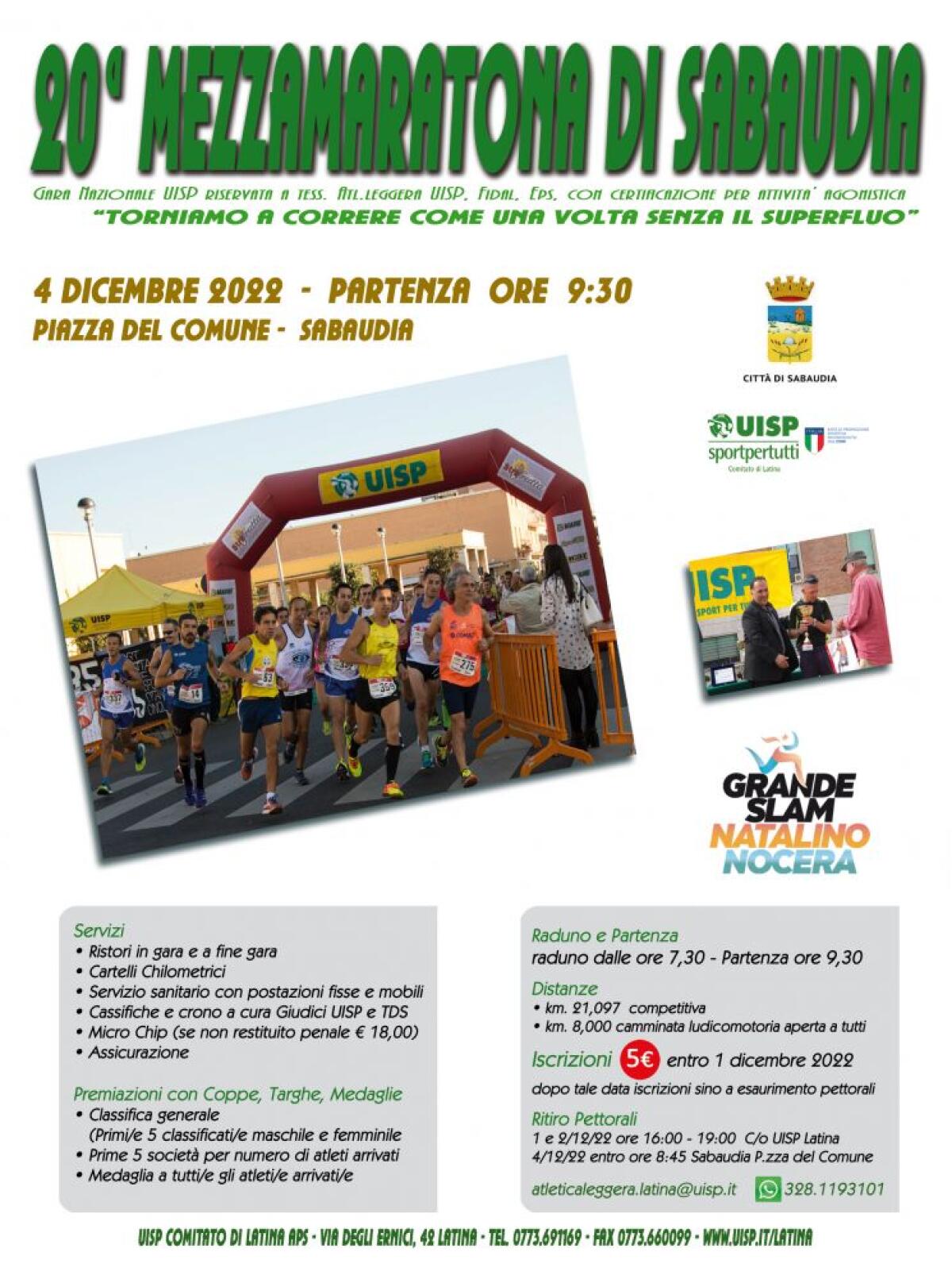 Questa domenica 4 dicembre torna la Mezza Maratona di Sabaudia, evento targato Uisp Latina. - 