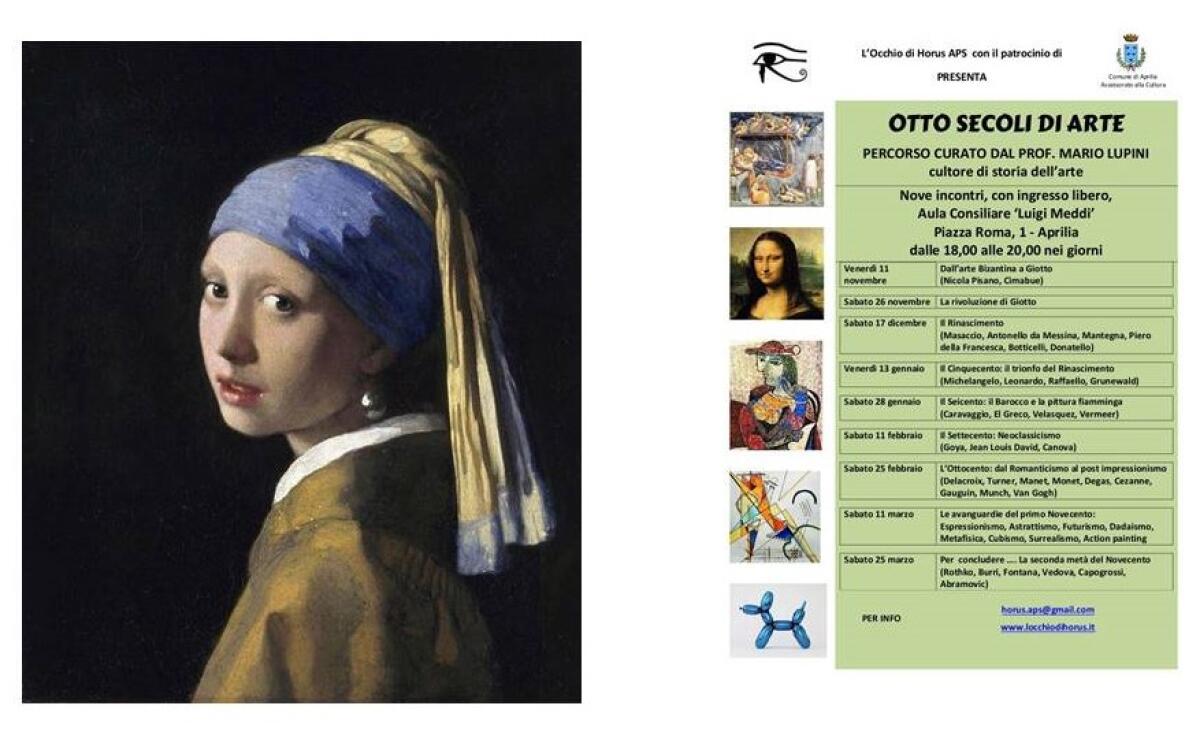 Nuovo incontro del ciclo “Otto secoli di arte” ad Aprilia a cura dell’associazione L’Occhio di Horus. - 