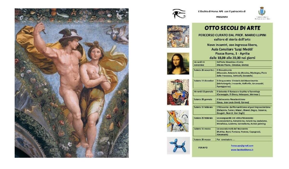 Prosegue ad Aprilia la rassegna “Otto secoli di arte”. Venerdì 13 gennaio un nuovo appuntamento. - 
