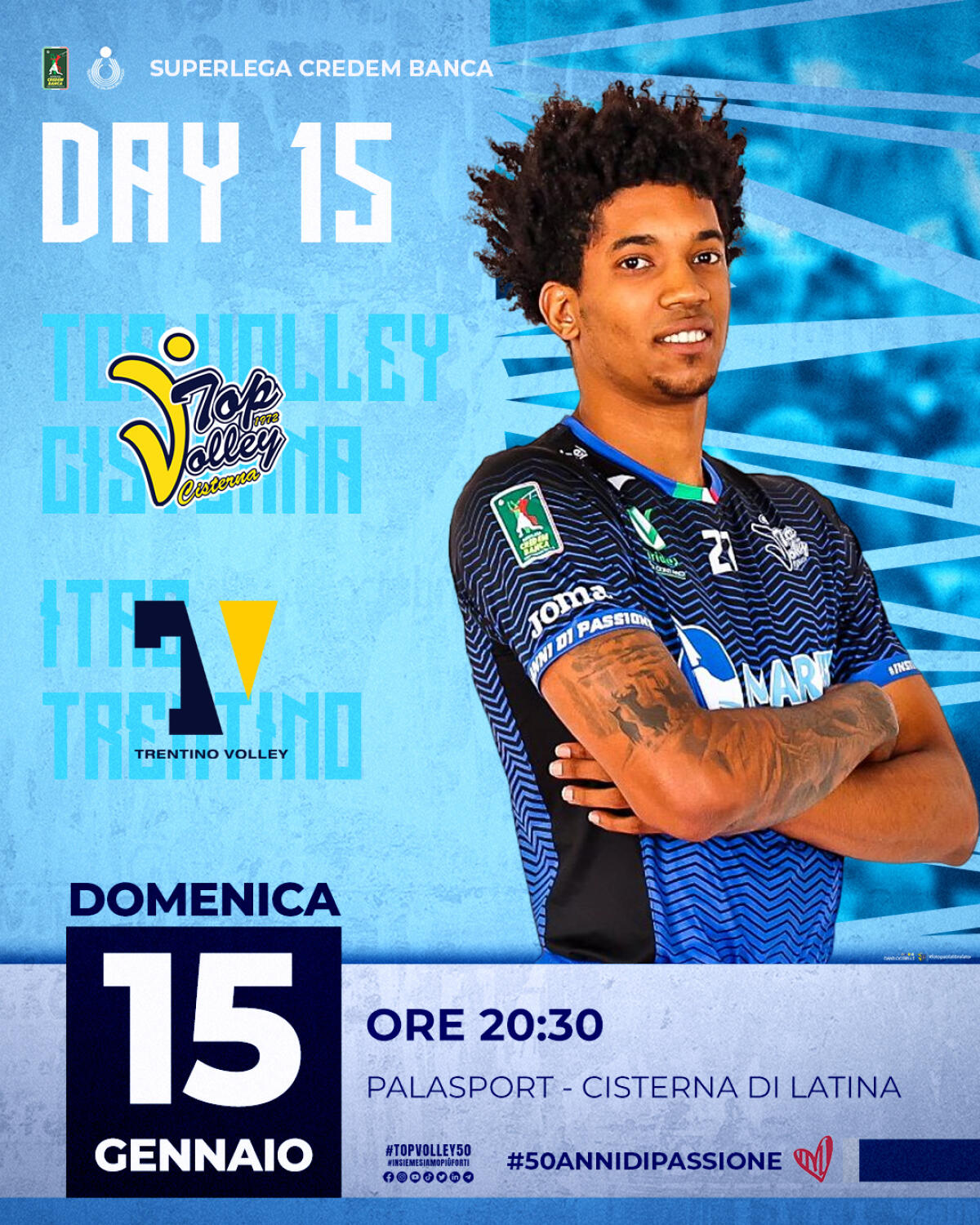 Pallavolo di Superlega: la Top Volley Cisterna affronta in casa l’Itas Trentino. - 