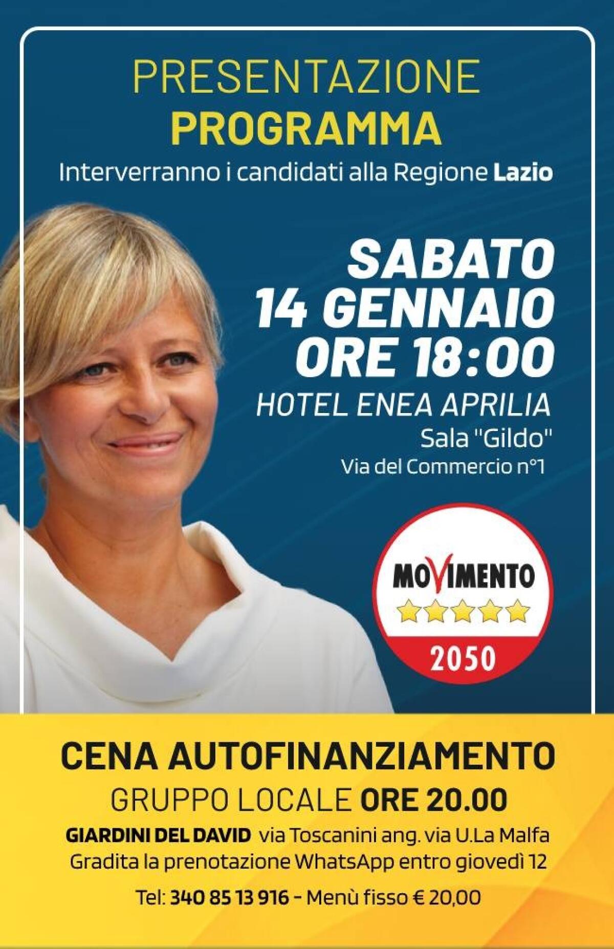 Regionali, questo sabato ad Aprilia la presentazione del programma elettorale del Movimento 5 Stelle. - 