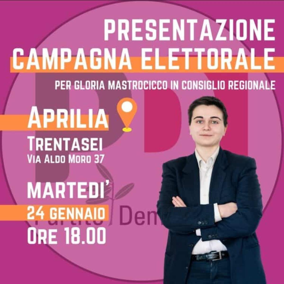 Aprilia, regionali. La candidata del Pd Gloria Mastrocicco si presenta - 