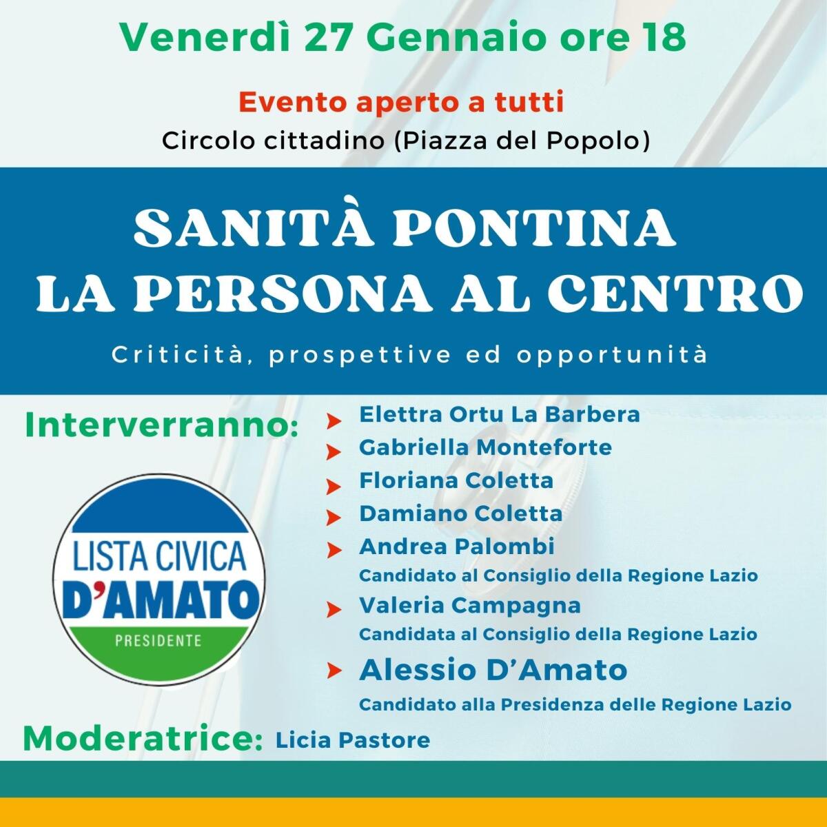 Incontro pubblico sulla Sanità a Latina con il candidato alla presidenza della Regione, D’Amato. - 