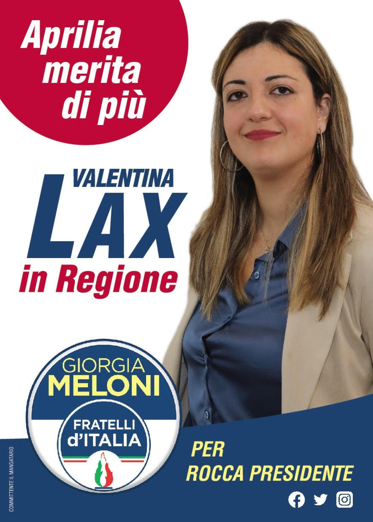 Elezioni regionali, la candidata apriliana Valentina Lax oggi si presenta alla città. “priorità a sanità ed ambiente”. - 