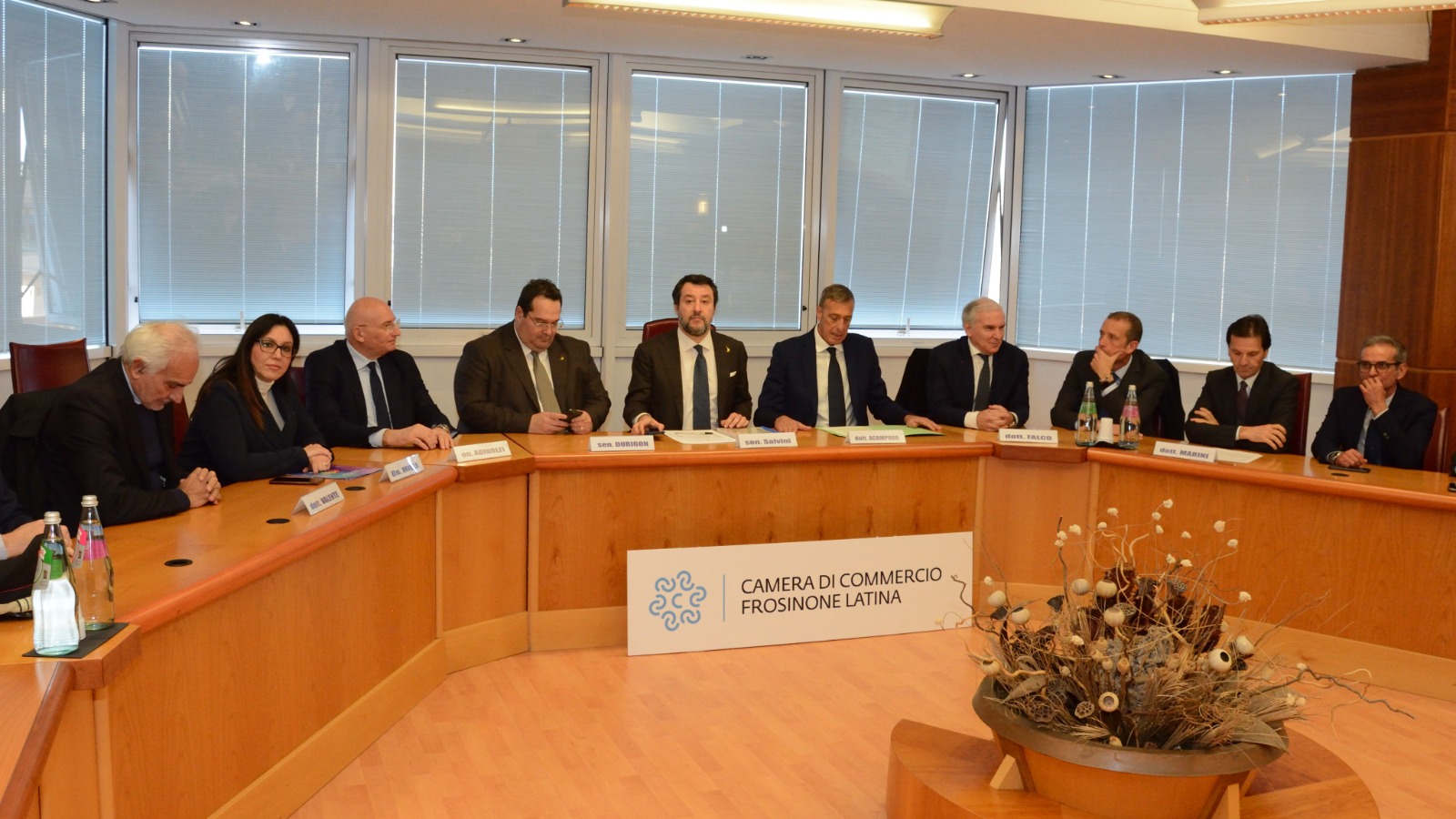 Salvini al tavolo di confronto alla Camera di Commercio Frosinone-Latina