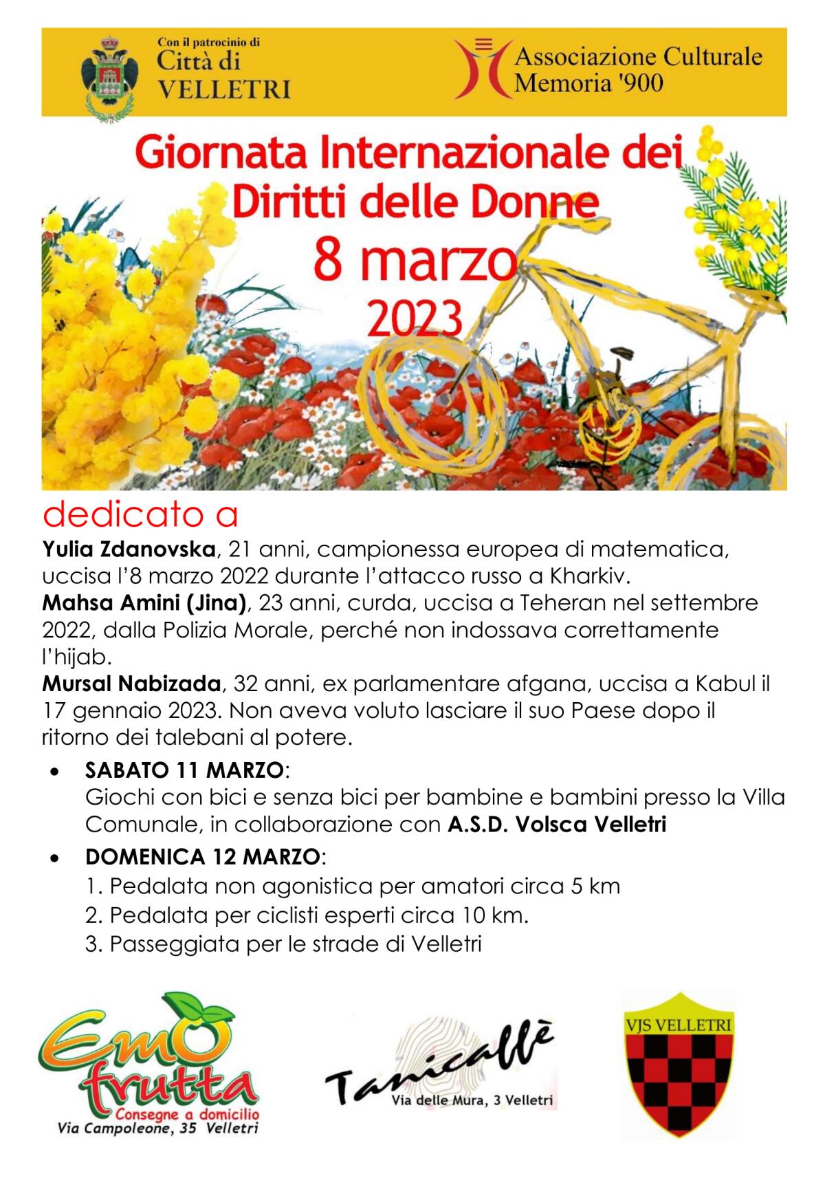 Torna a Velletri la pedalata di marzo per i diritti delle donne e con le donne - 